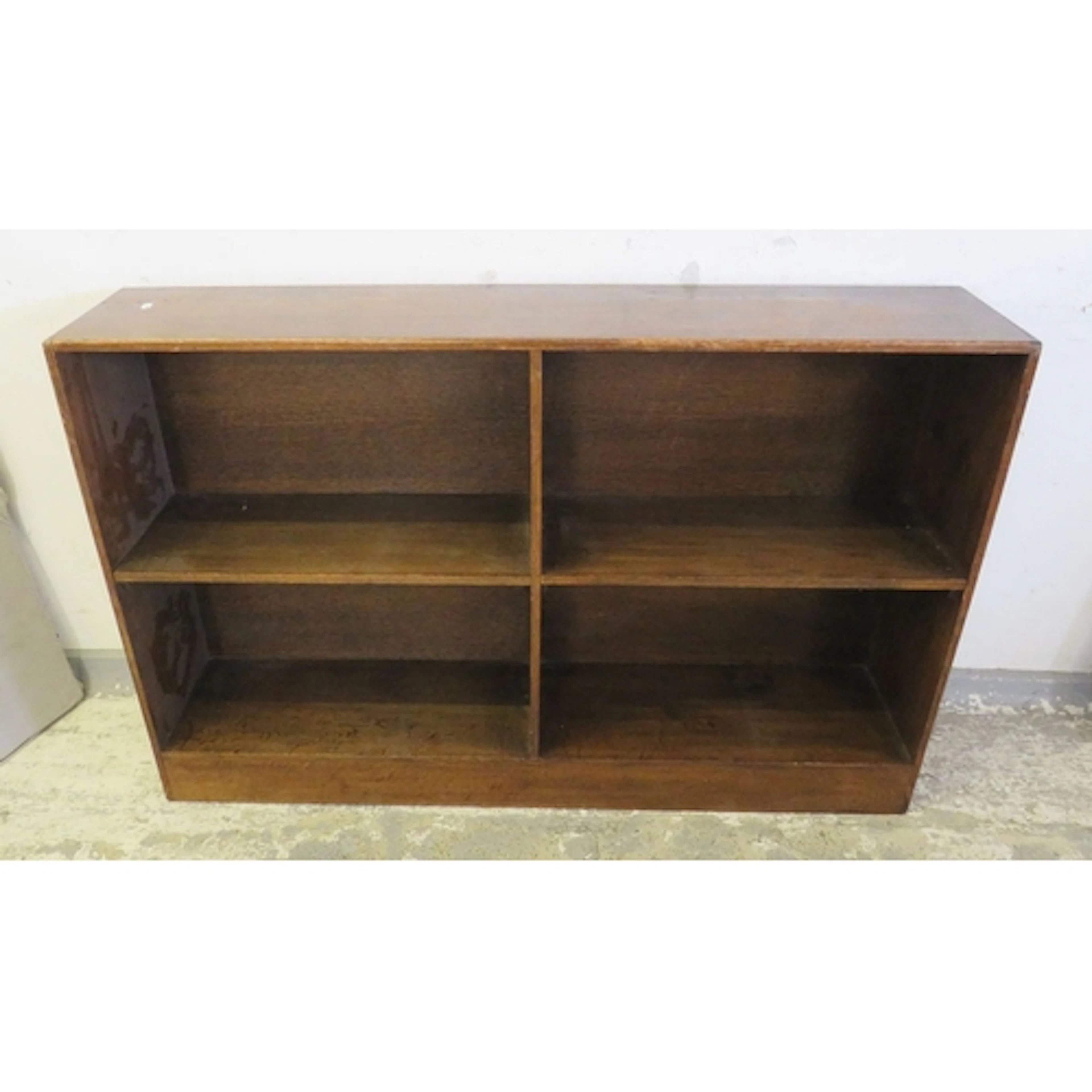 Oak 2 Tier Book Shelves on plinth support approx. 80cm H x 1...