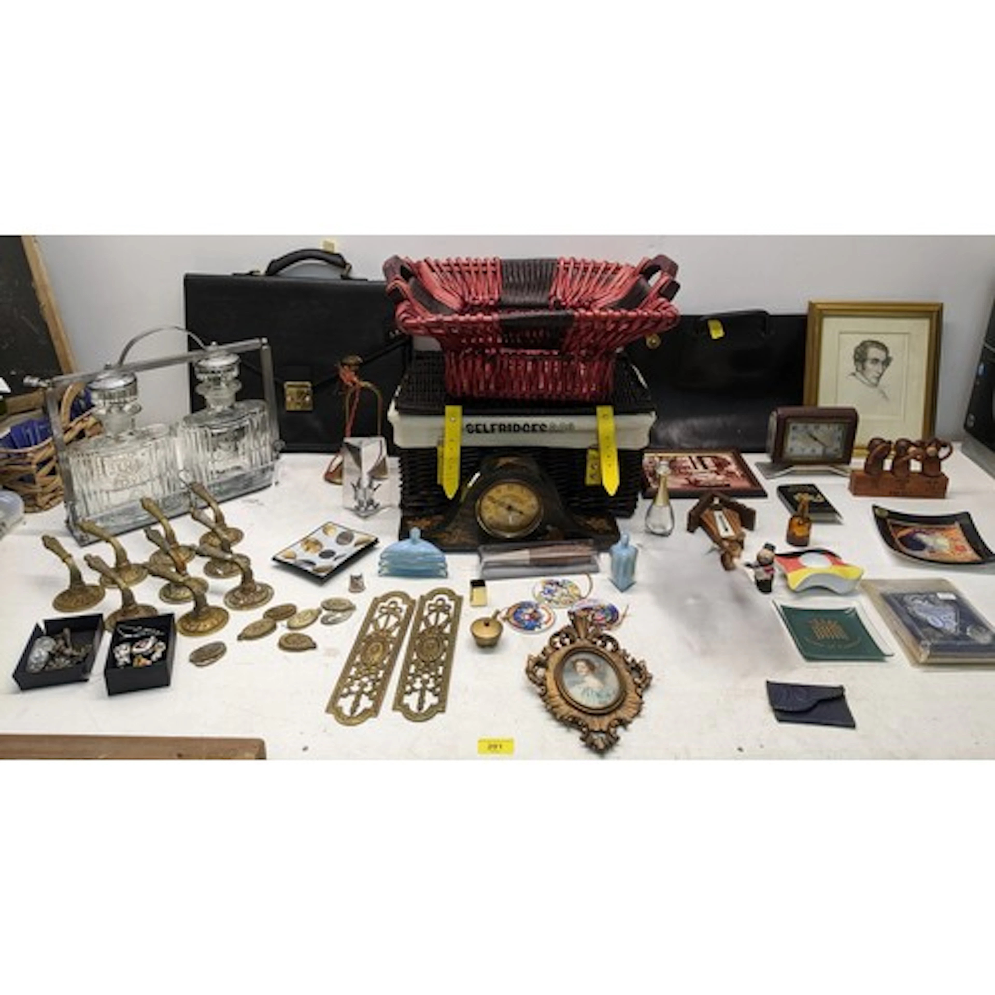 A mixed lot to include a gilt framed miniature portrait, mix...