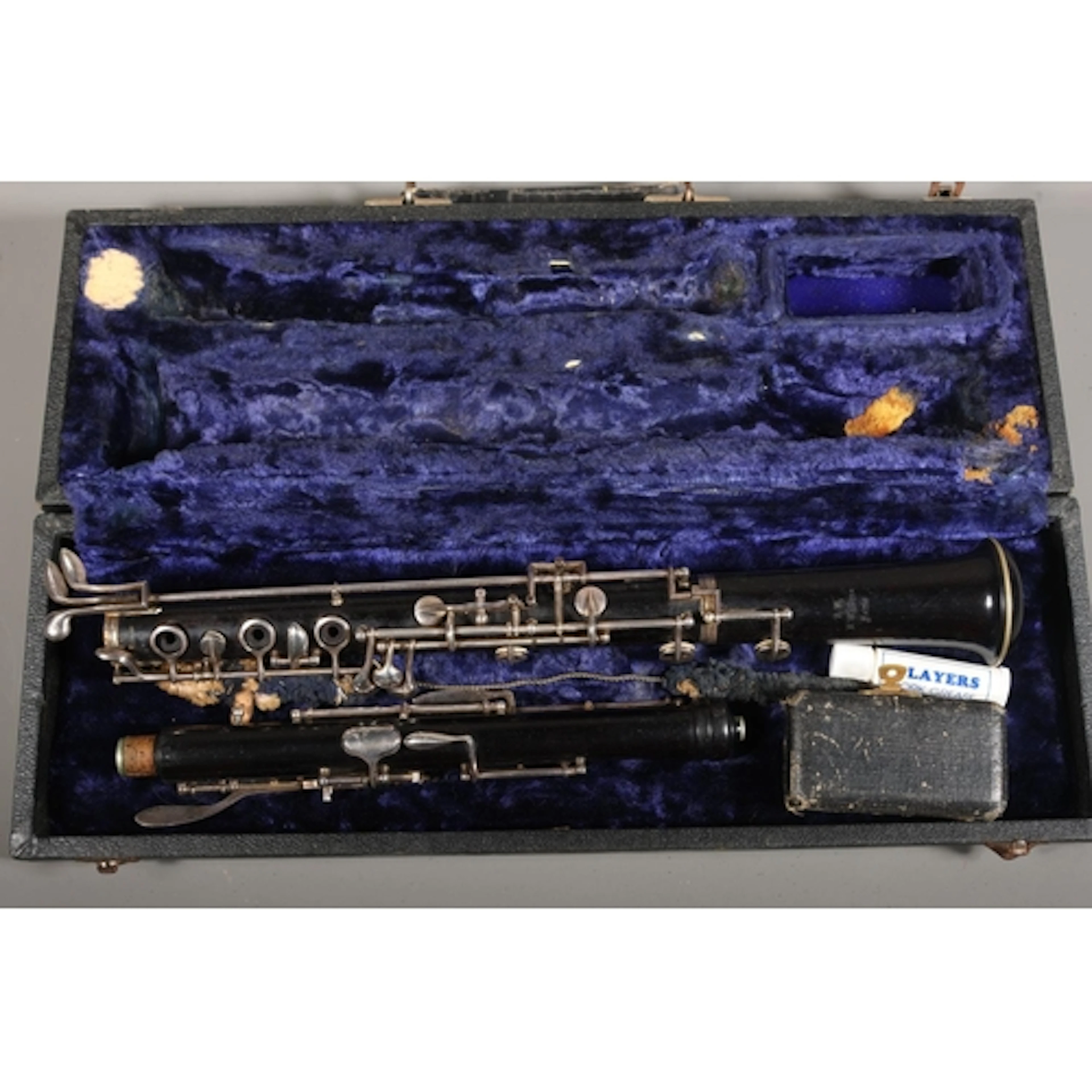 Cased Oboe inscribed possibly R.Malerma of Paris.