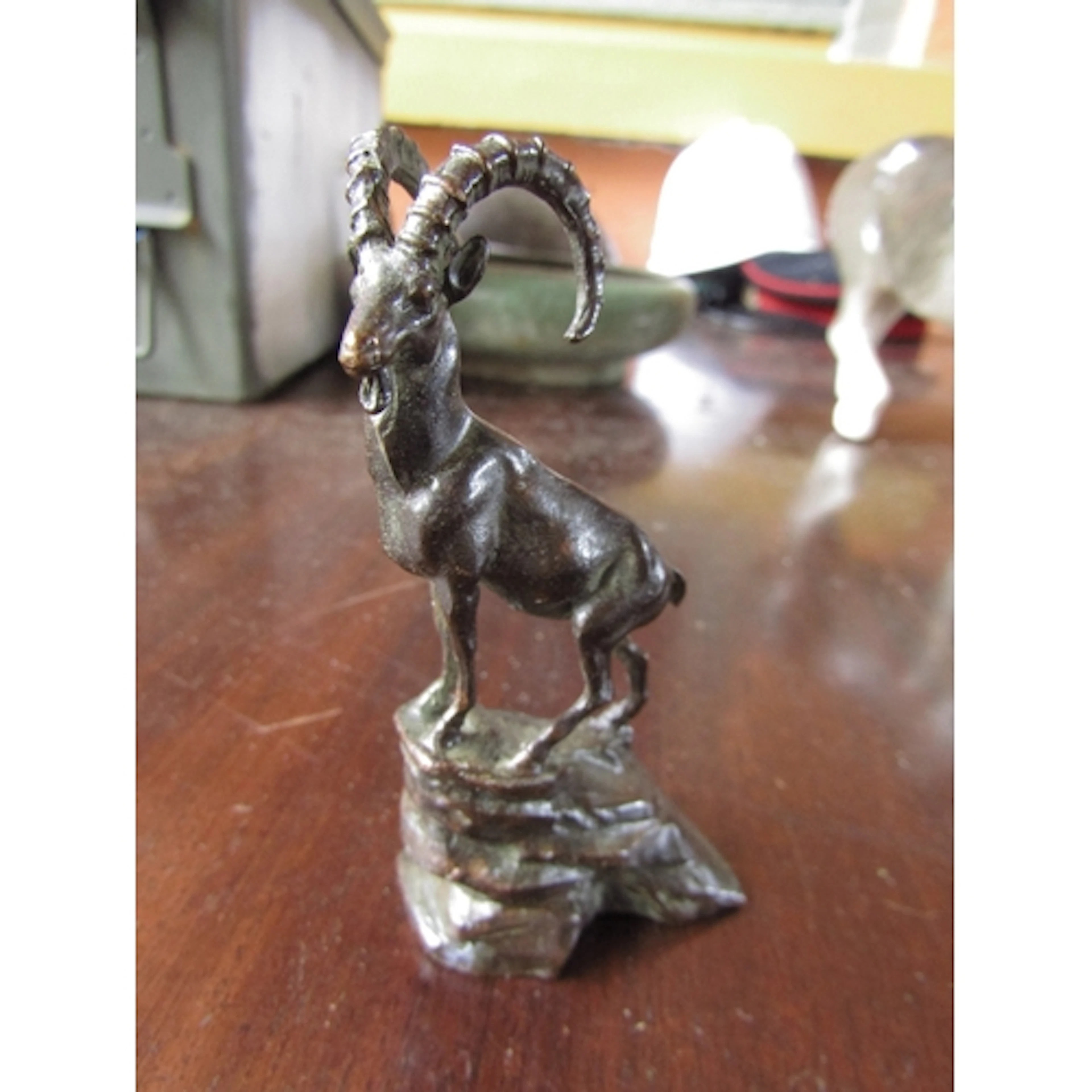 Bronze Sculpture of Stag on Rock Motif Base Approximately 4c...