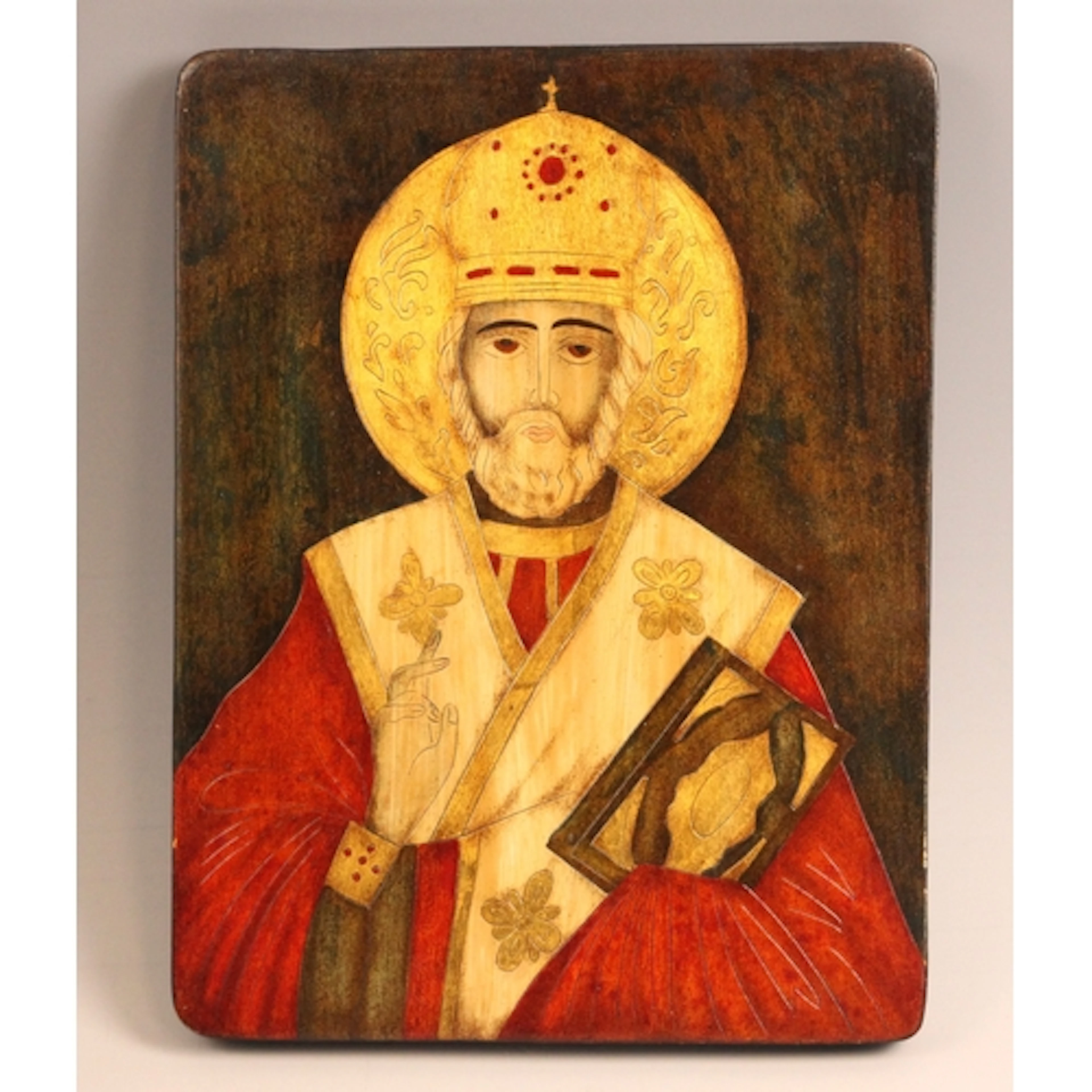 A Turkish Orthodox icon depicting St Nicholas The Woodworker...