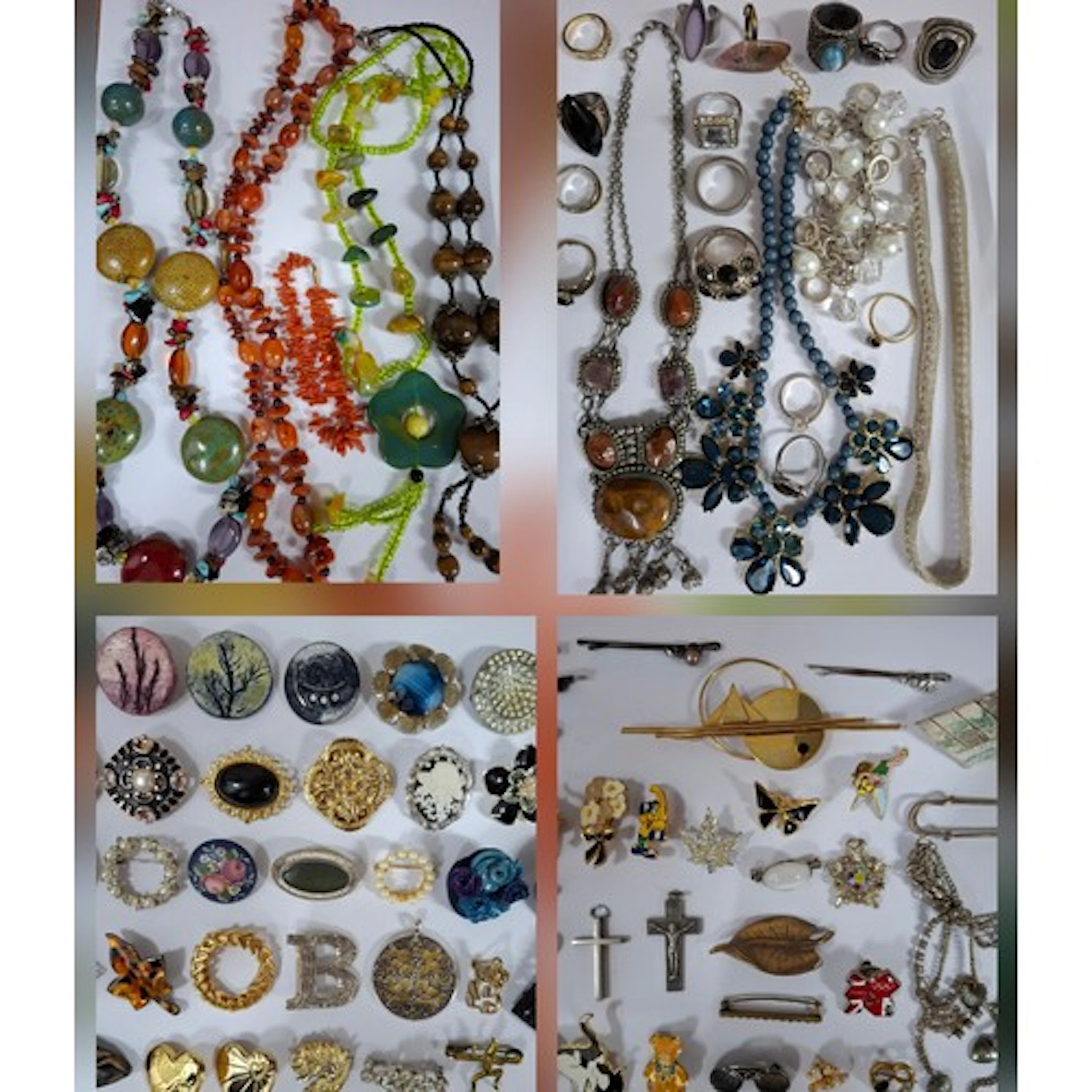 A collection of vintage brooches, hair slides, modern earrin...