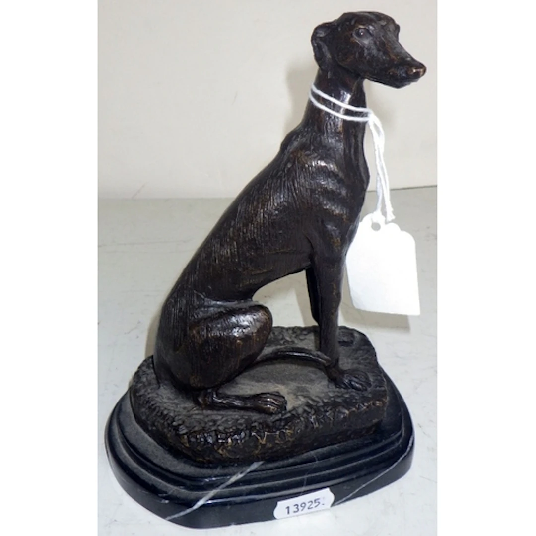 After 'Barrie', a cast bronze Greyhound sat on a marble base...