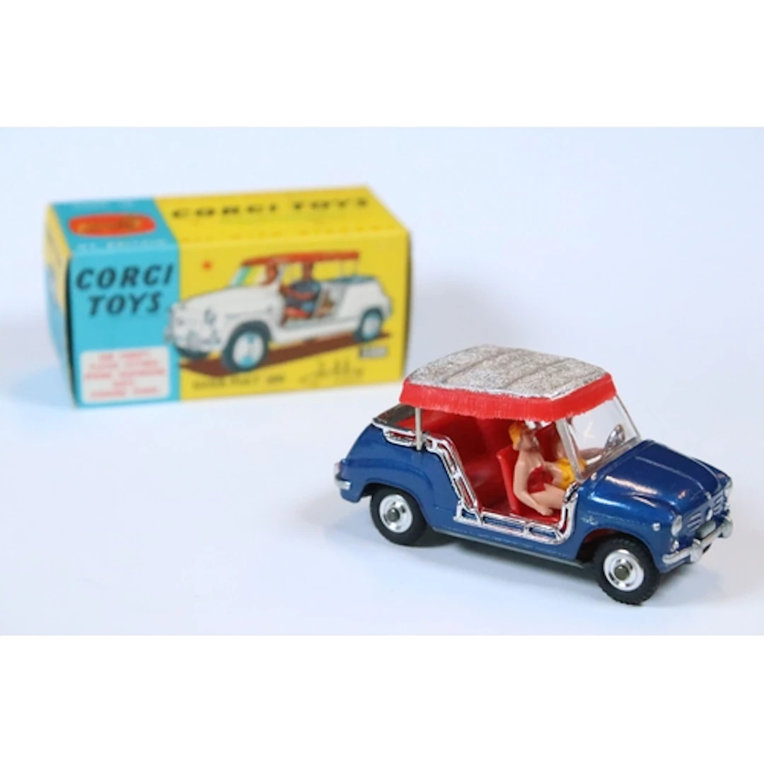 Boxed Corgi 240 Ghia Fiat 600 Jolly diecast model in metalli...