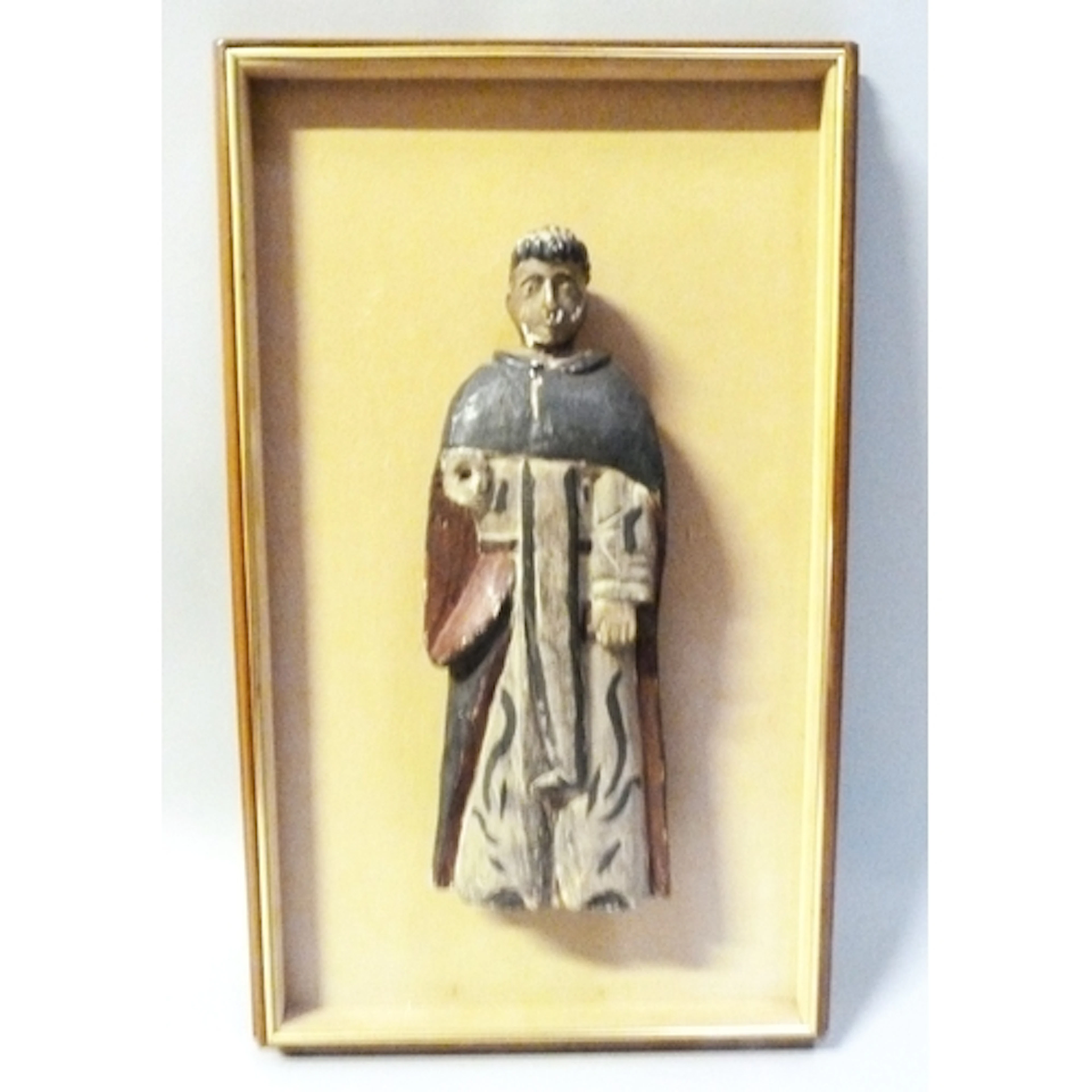 Polychrome on wood religious sculpture modelled as an 18th c...