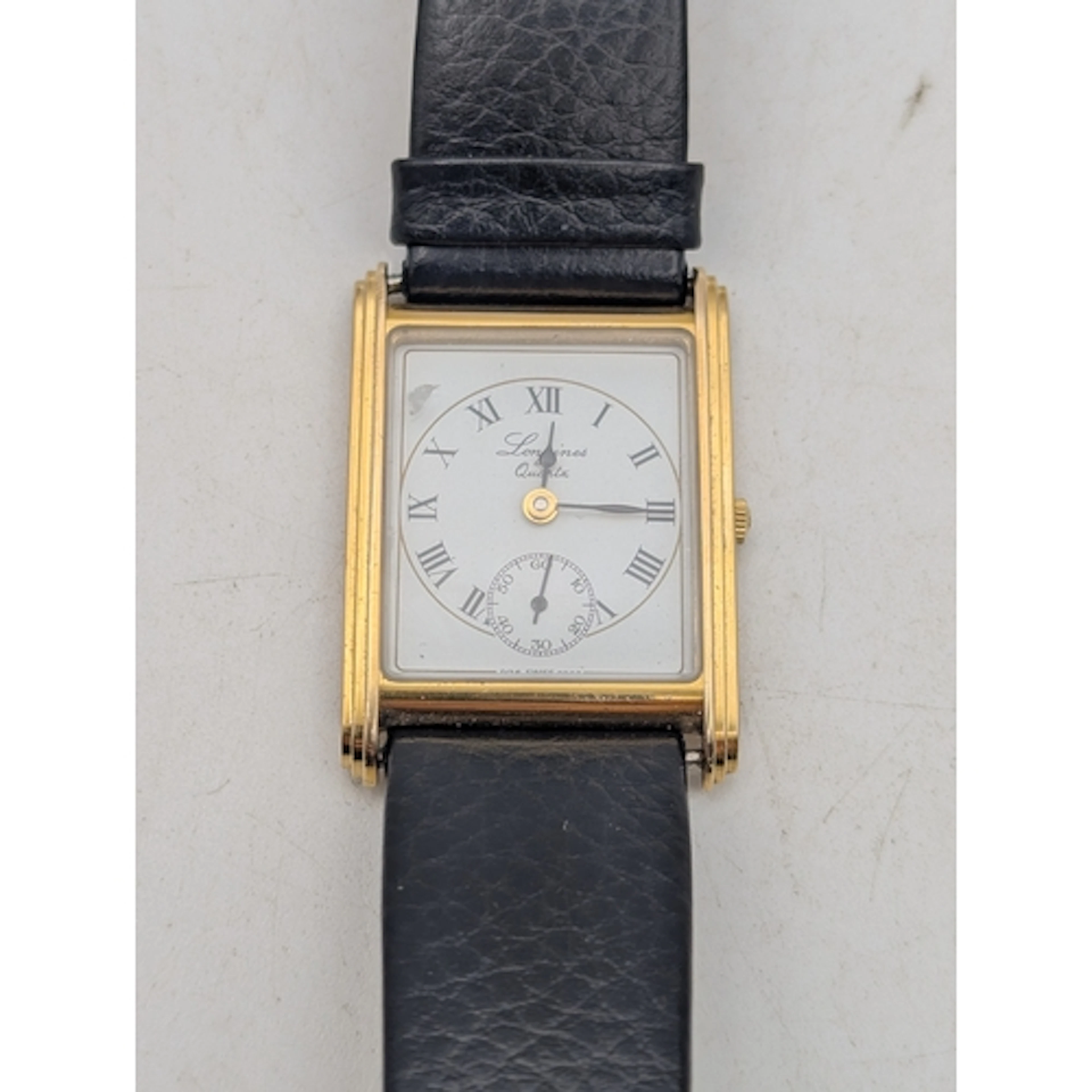 A 9ct yellow gold cased gents Longines wristwatch having Rom...