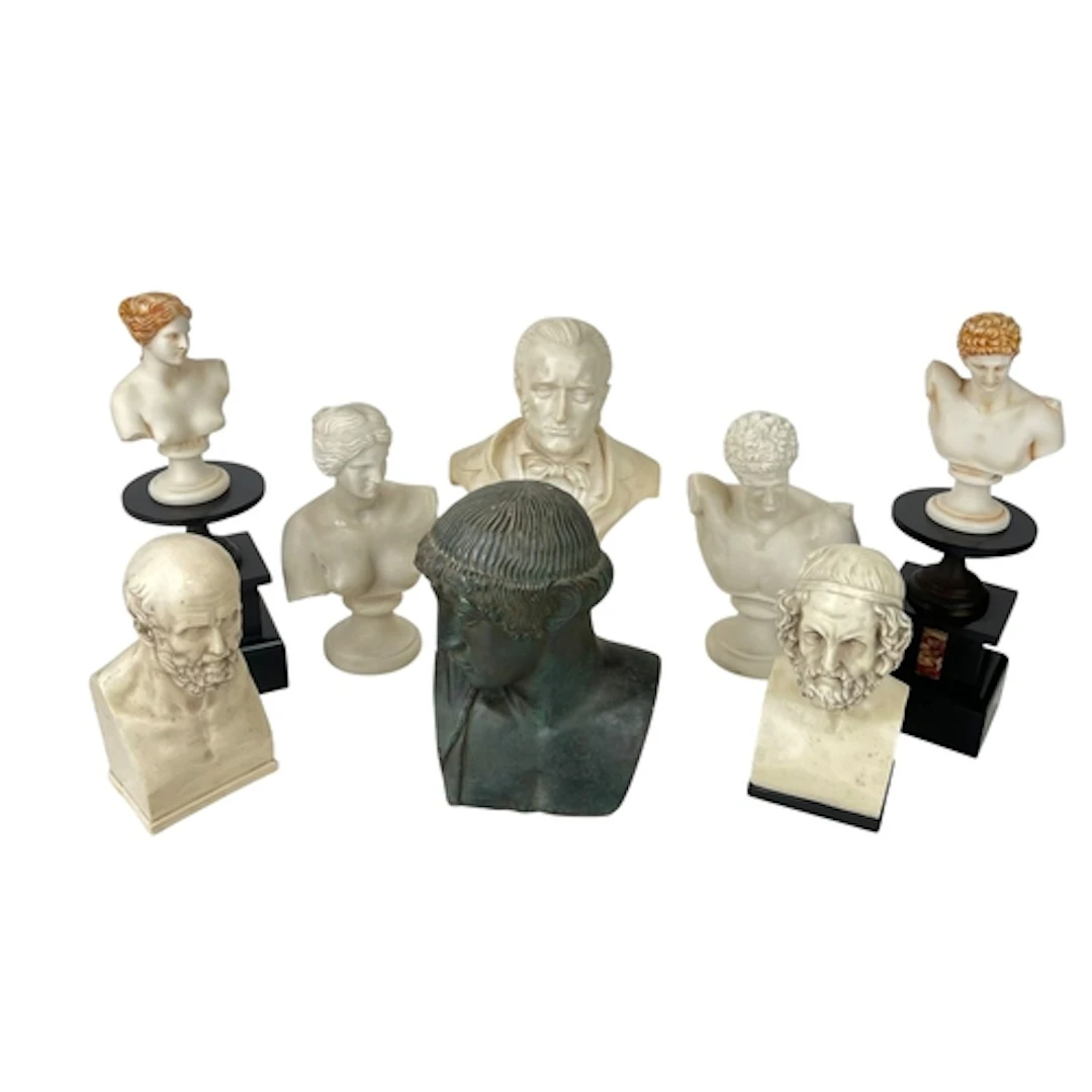 A PAIR OF REPRODUCTION BUSTS OF VENUS AND HERMES, AFTER THE ...