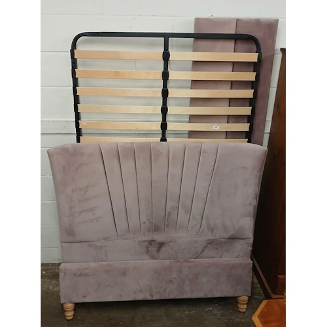 Modern purple upholstered bed.