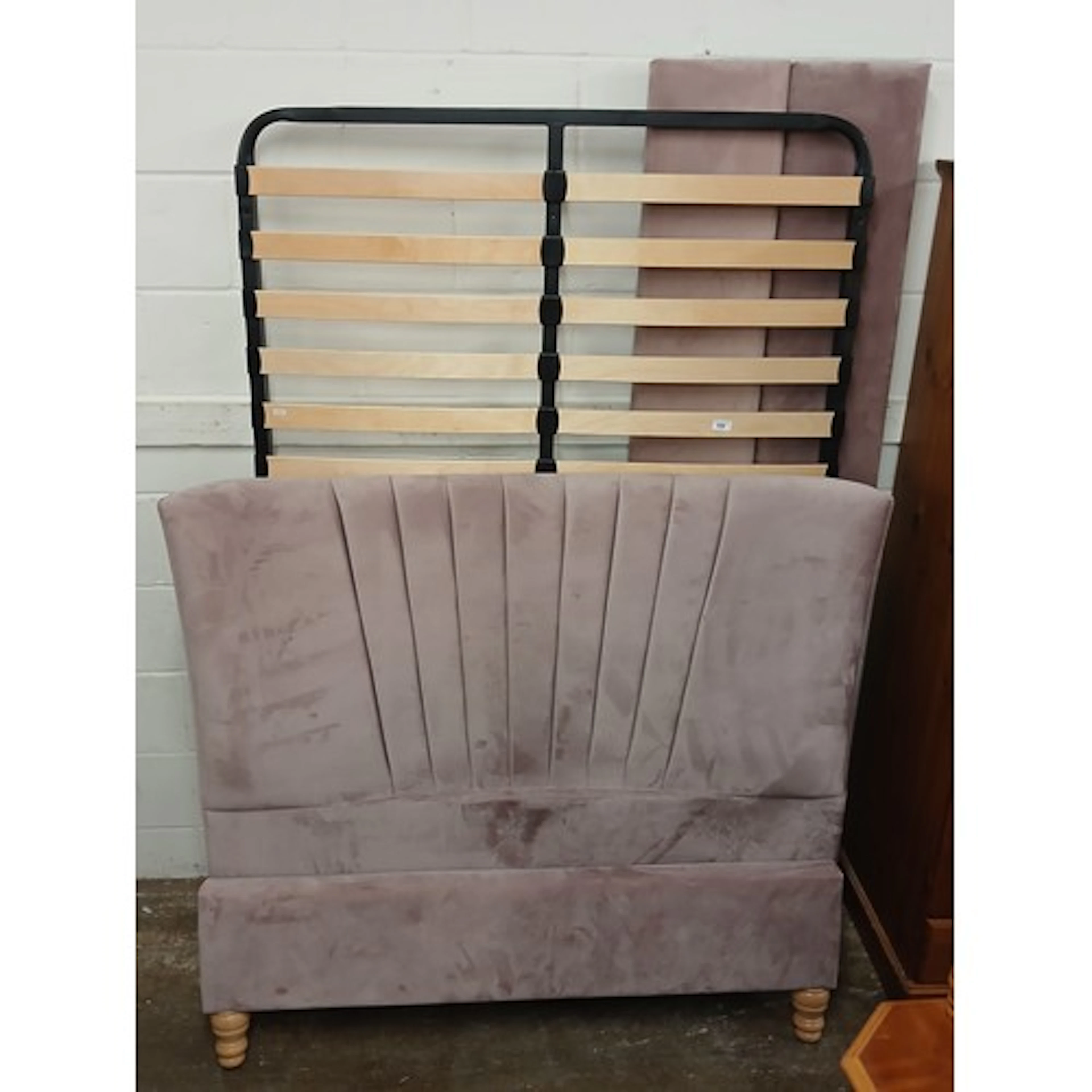 Modern purple upholstered bed.