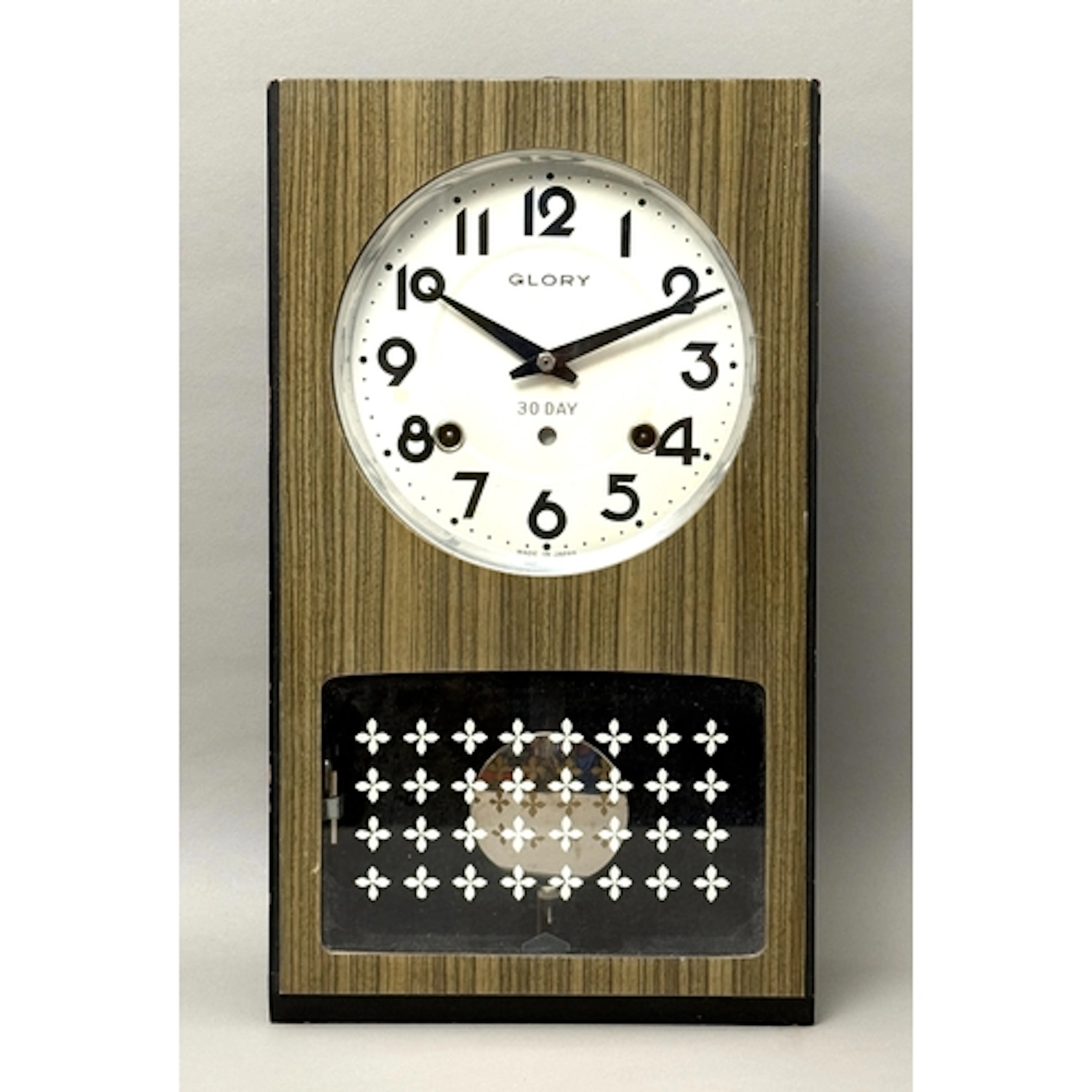 A vintage Japanese 30 day drop dial wall clock by Glory - 19...