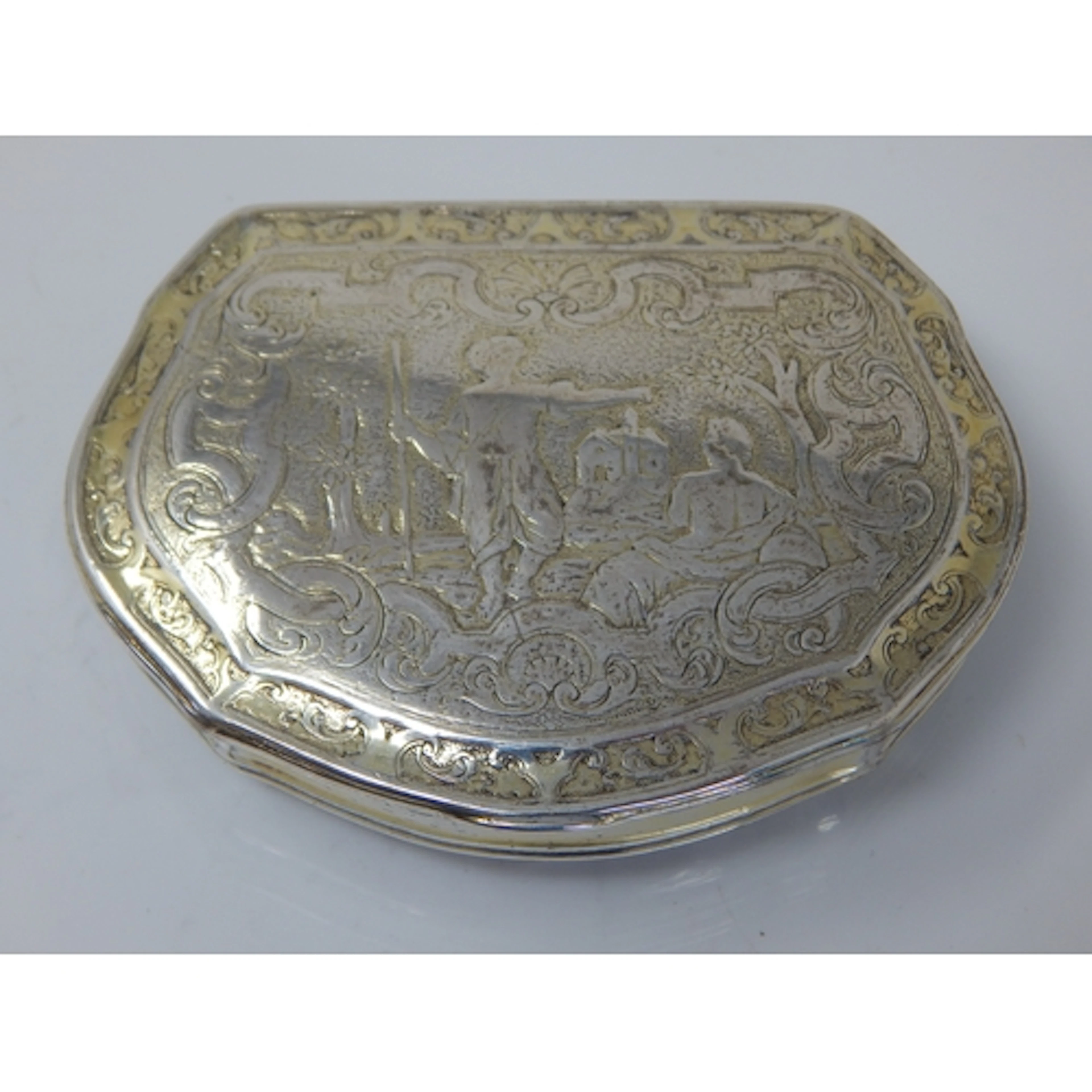 19th Century Continental Silver Snuff Box, Apparently Unmark...