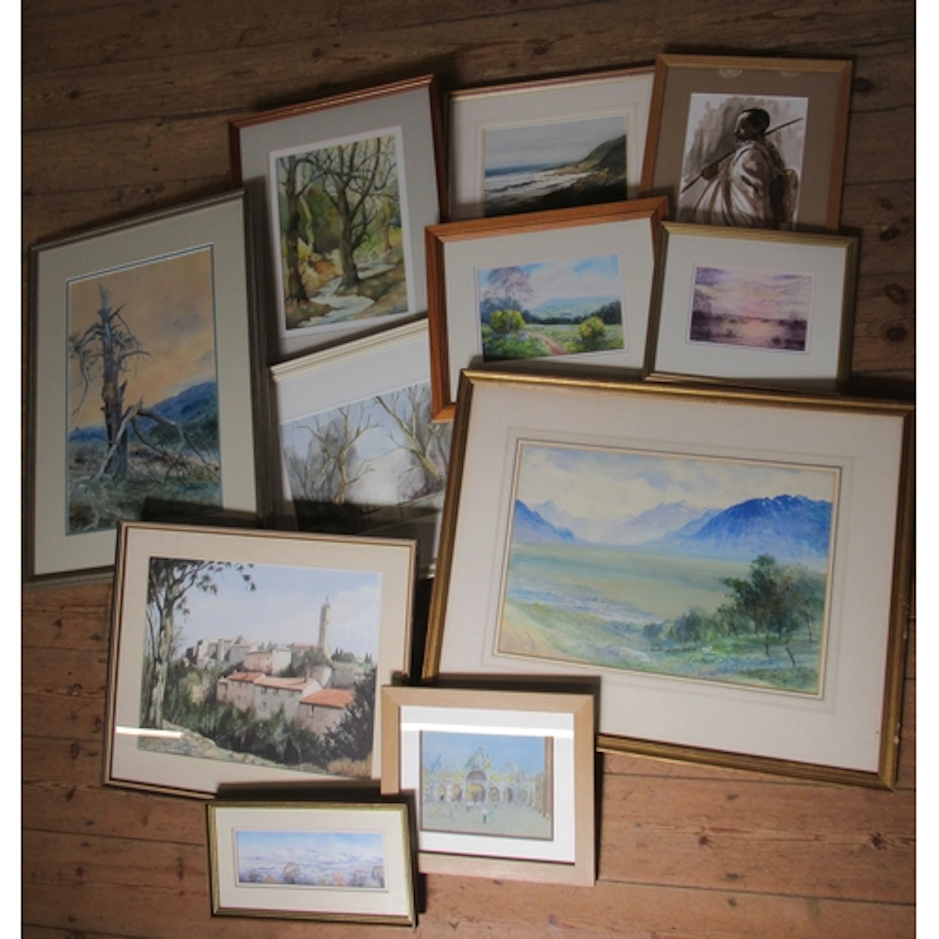 A collection of watercolours, by artists to include Marion M...