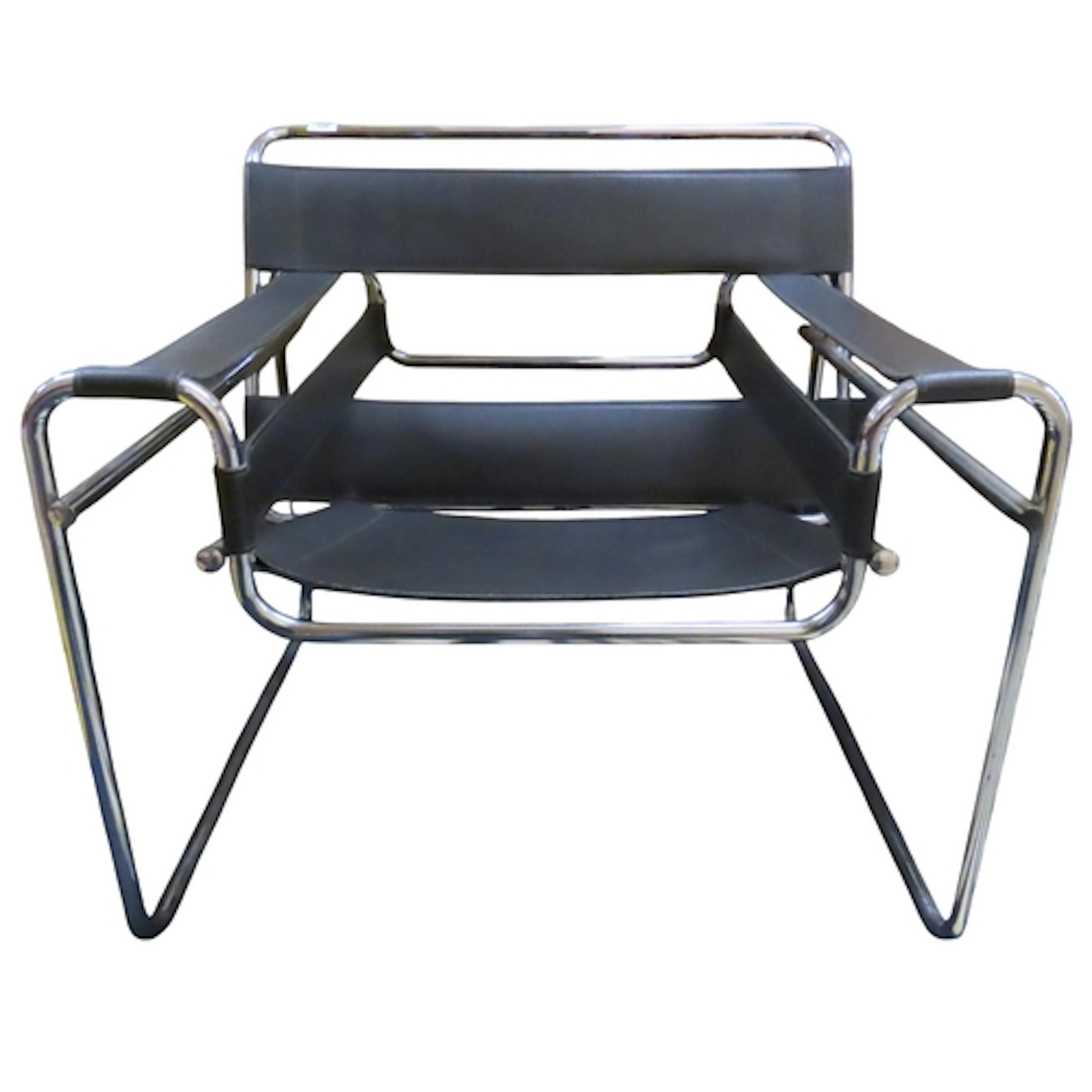 A 20th century after Le Corbusier "Wassily" chair with black...