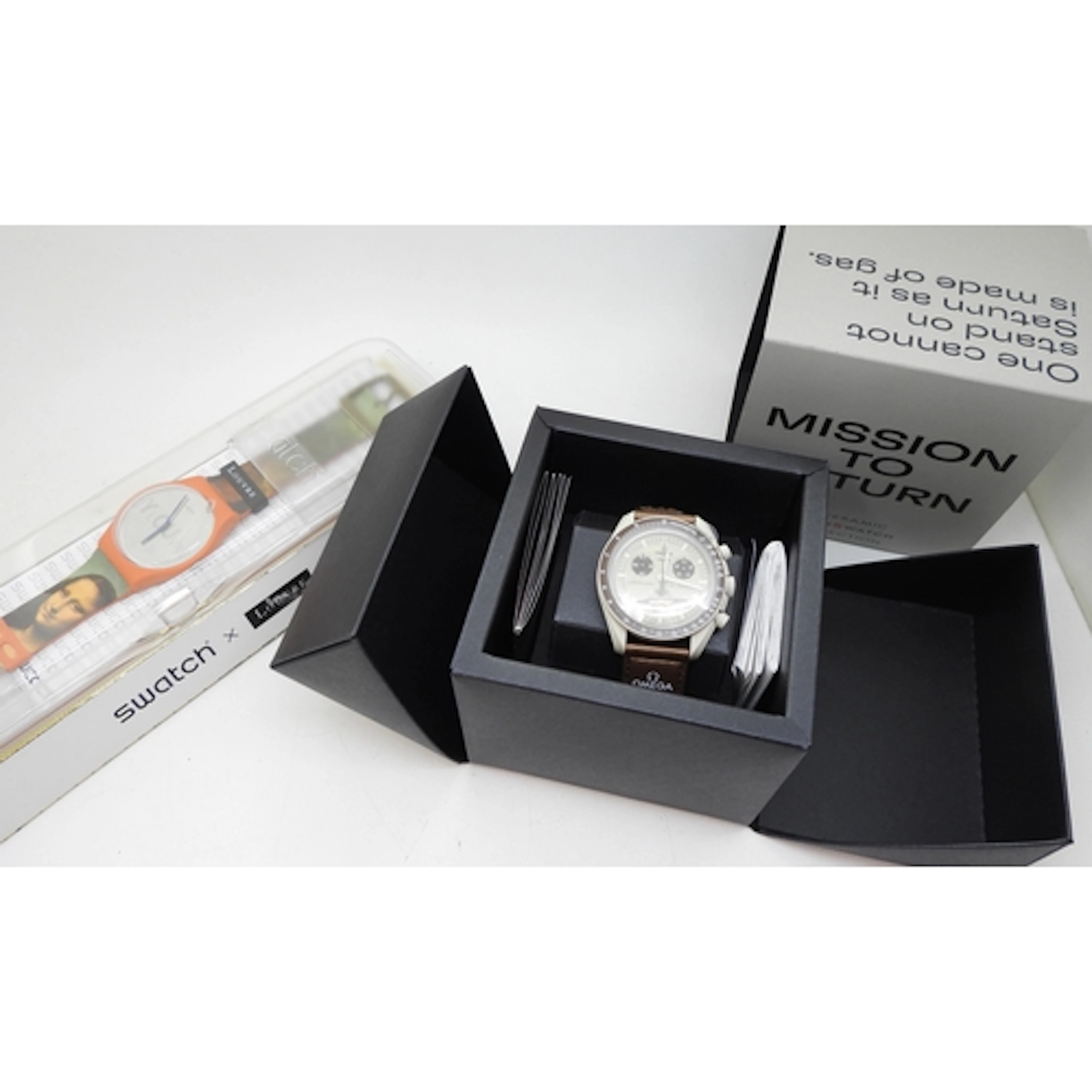 A Swatch 'Mission To Saturn' wristwatch from the MoonSwatch ...