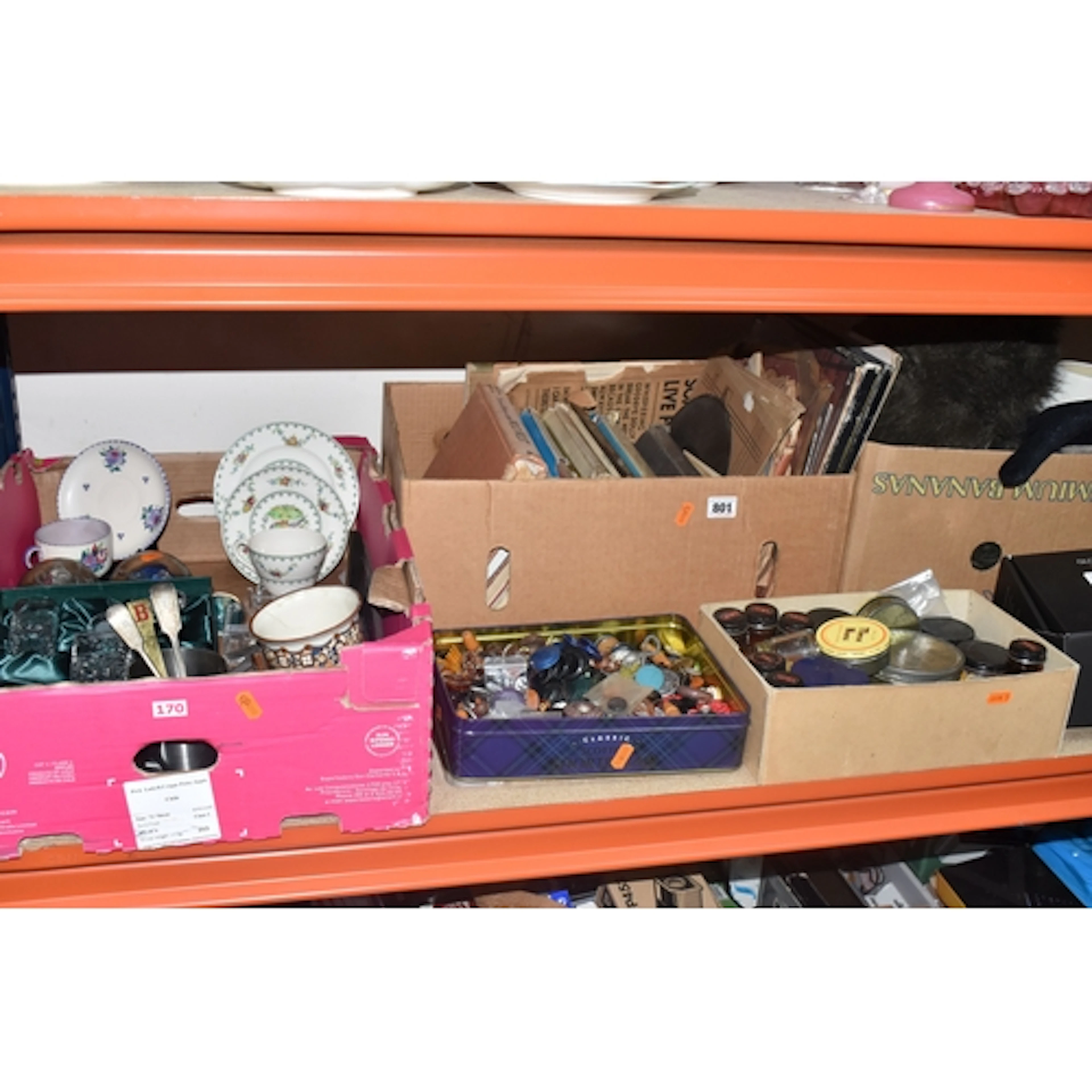FIVE BOXES AND LOOSE ASSORTED CRAFT, COLLECTIBLES, AND TOYS ...