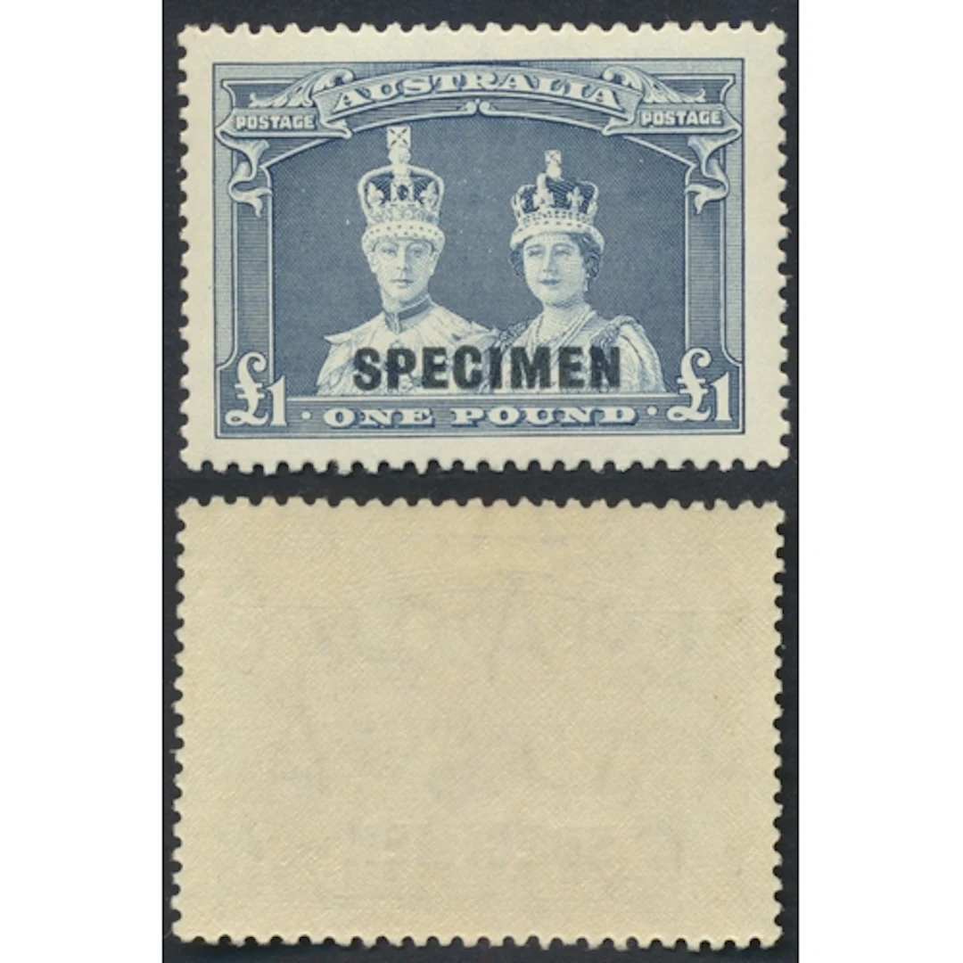 Australia. 1937-49 £1 bluish-slate ovptd Specimen M, lightly...