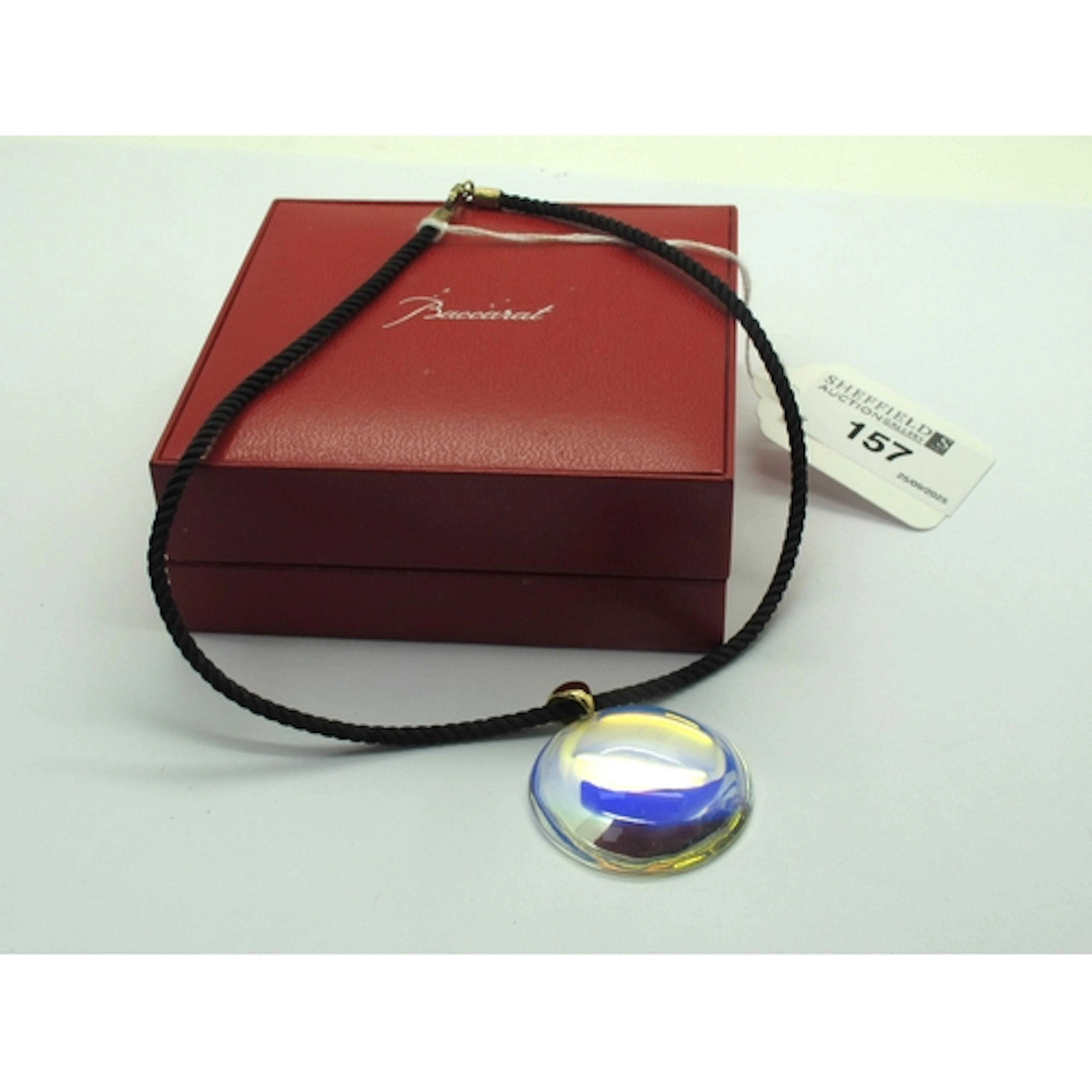 Baccarat: An Irridescent 'Eclipse' Cabochon Crystal Pendant,...