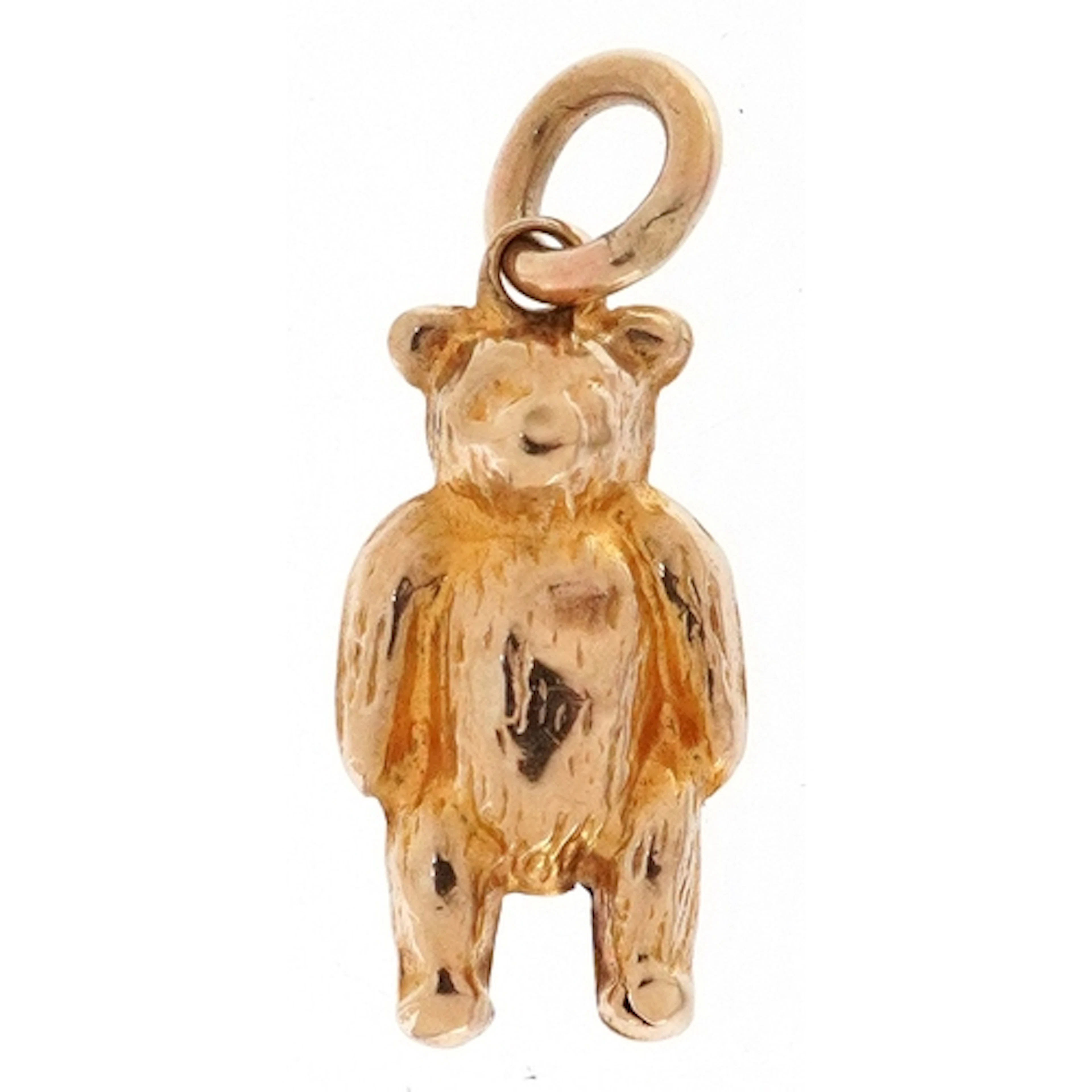 9ct gold charm in the form of a teddy bear, 0.3g.