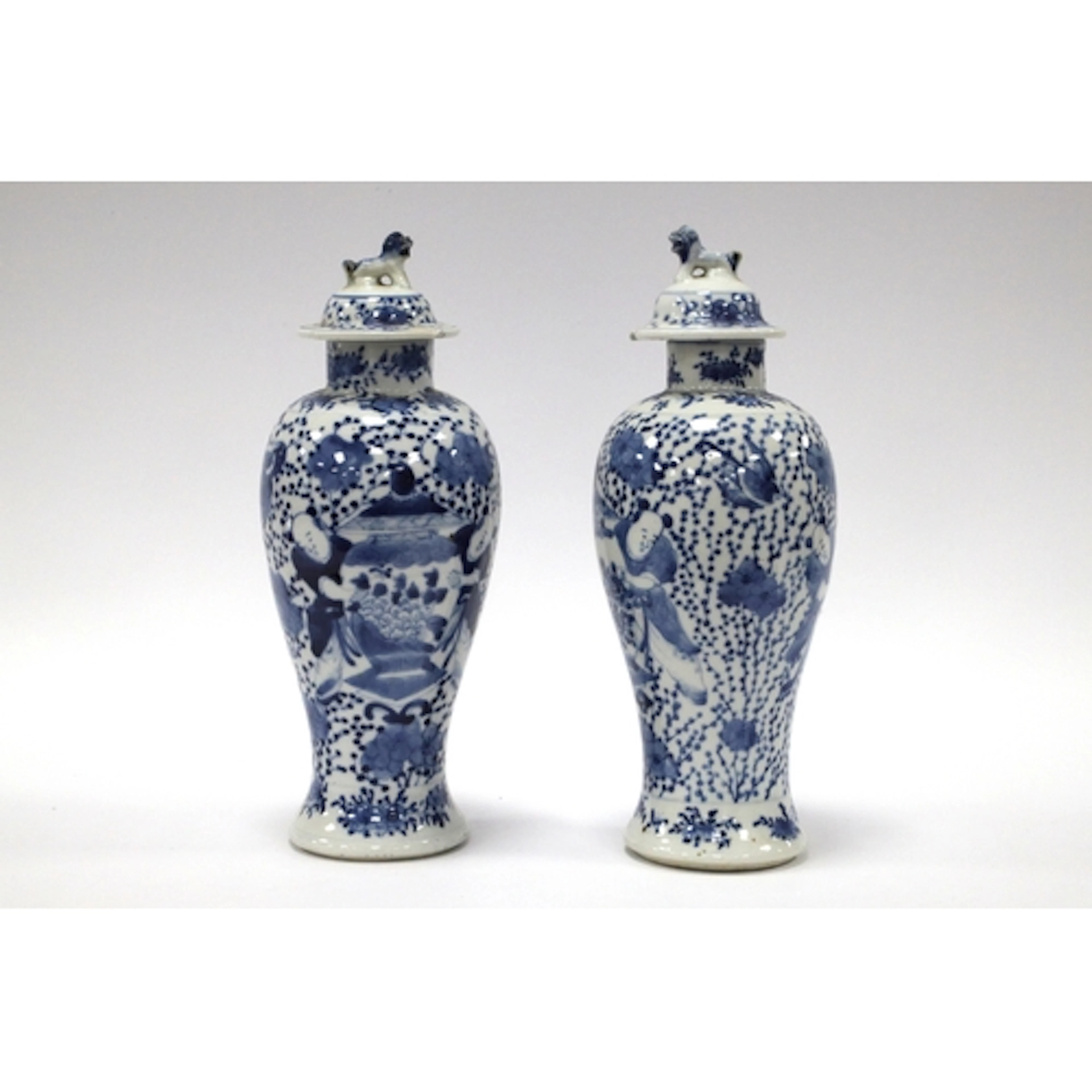 A Matched Pair of XIX Century Chinese Blue and White Porcela...
