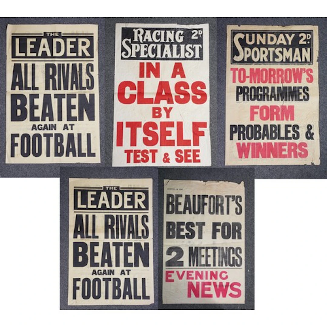 Five football / sporting newspaper headline posters to inclu...
