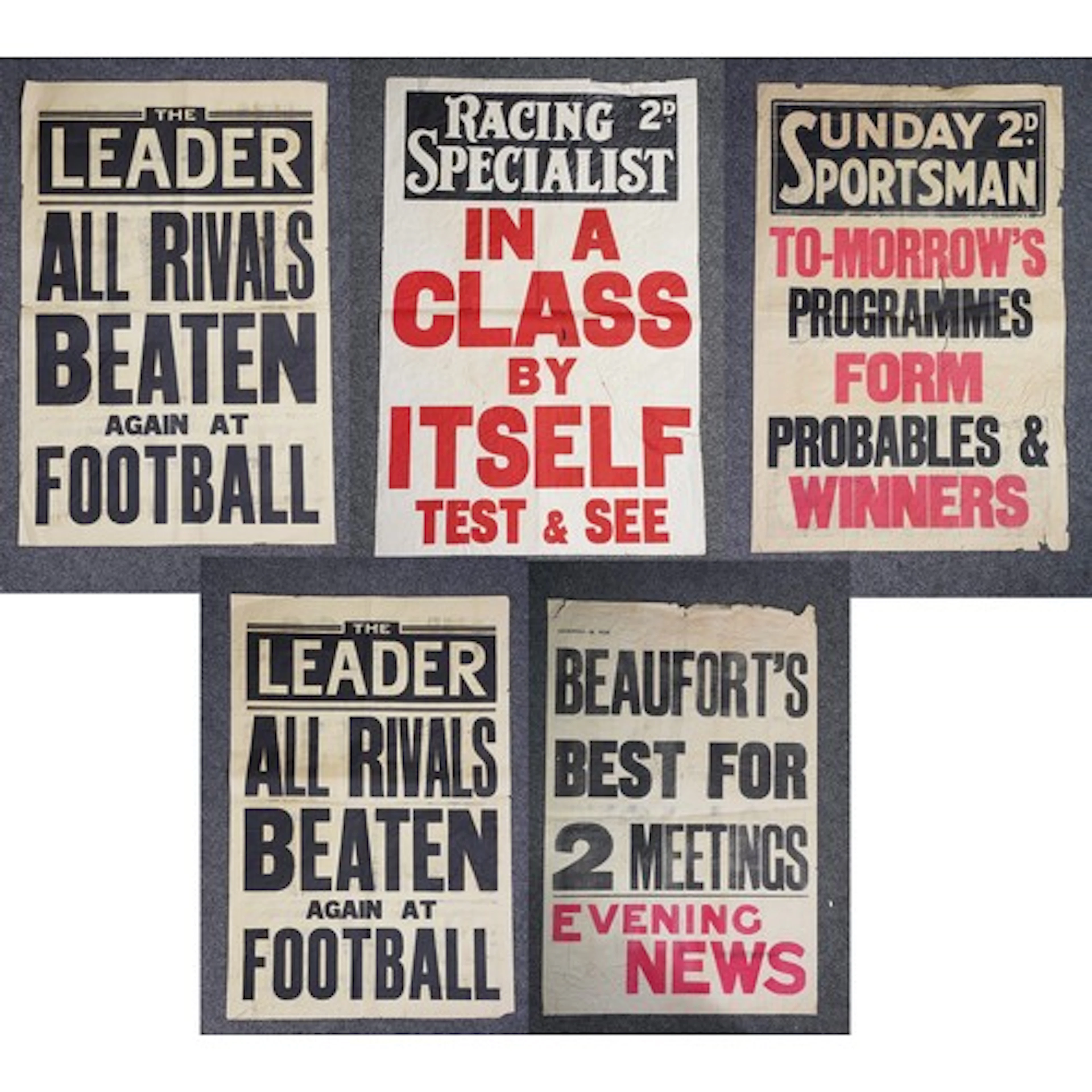 Five football / sporting newspaper headline posters to inclu...