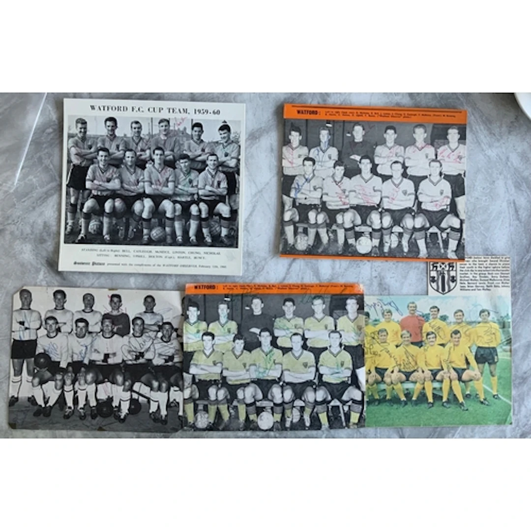 Watford Signed Football Team Groups: Fully signed mainly mag...