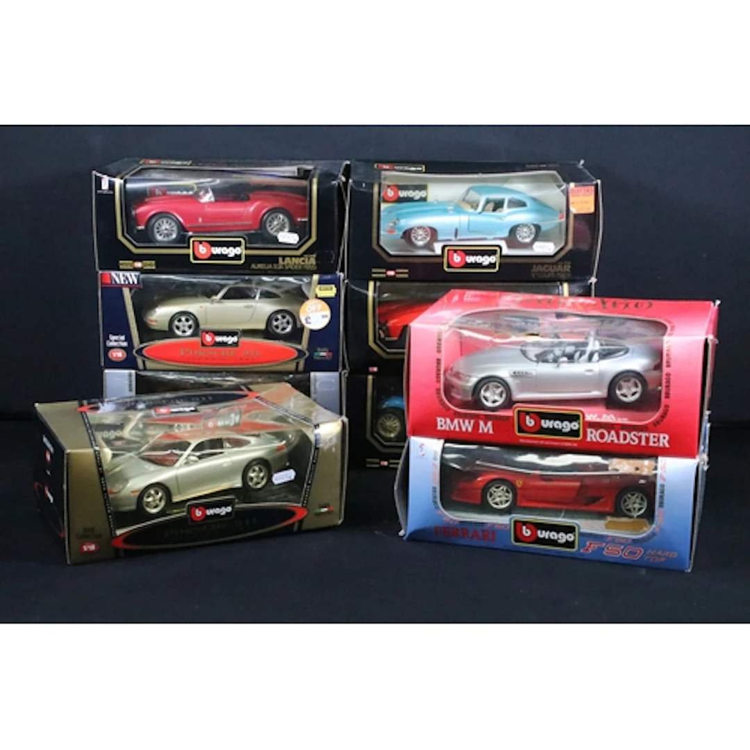Nine boxed 1/18 Burago Diamonds, Excel, Special Collection a...