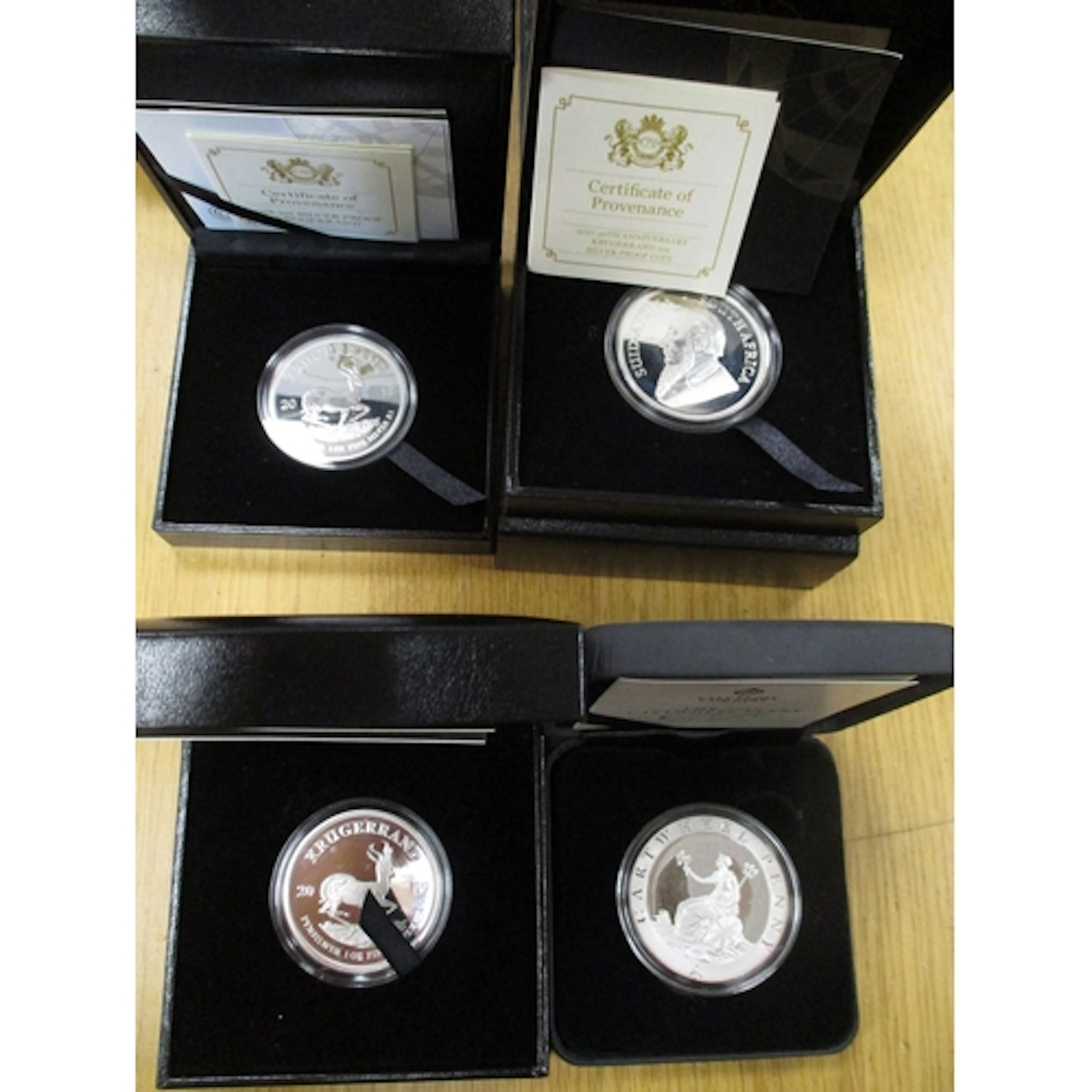 South Africa. Collection of boxed silver 1oz Krugerrand proo...
