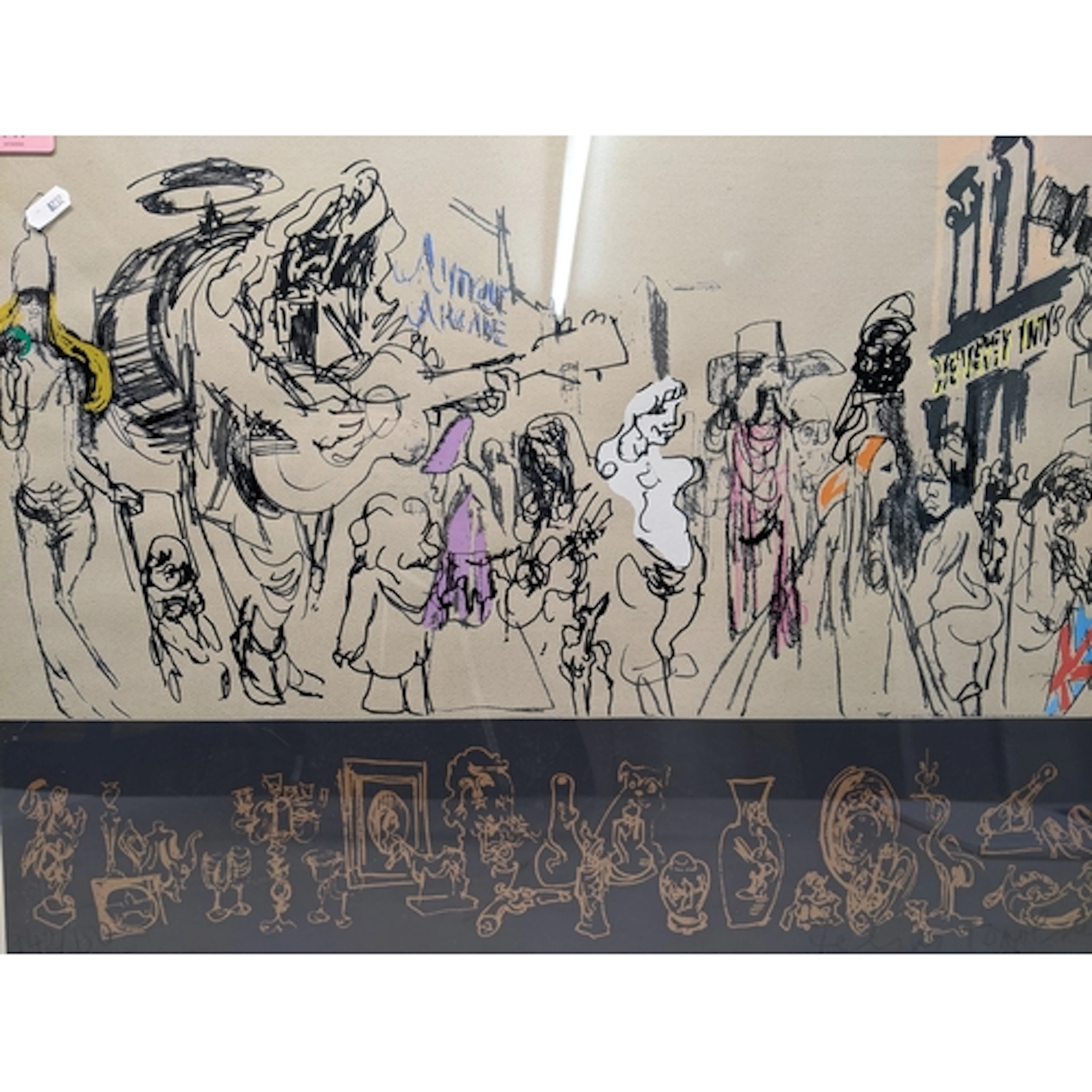 Feliks Topolski (1907-1989) RA - Portobello Road - a coloure...