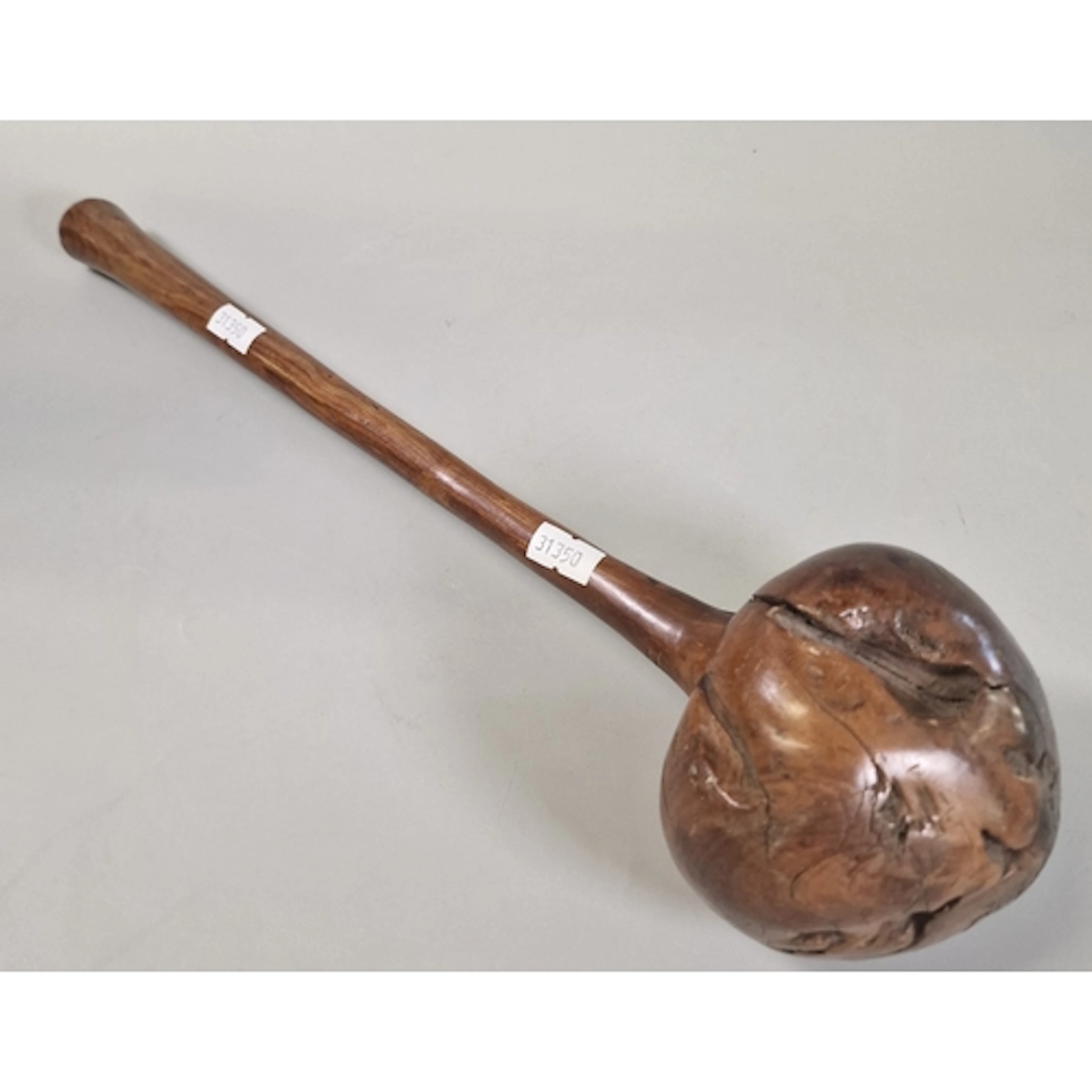 Unusual traditional Fijian root-wood throwing club (Ula), ha...