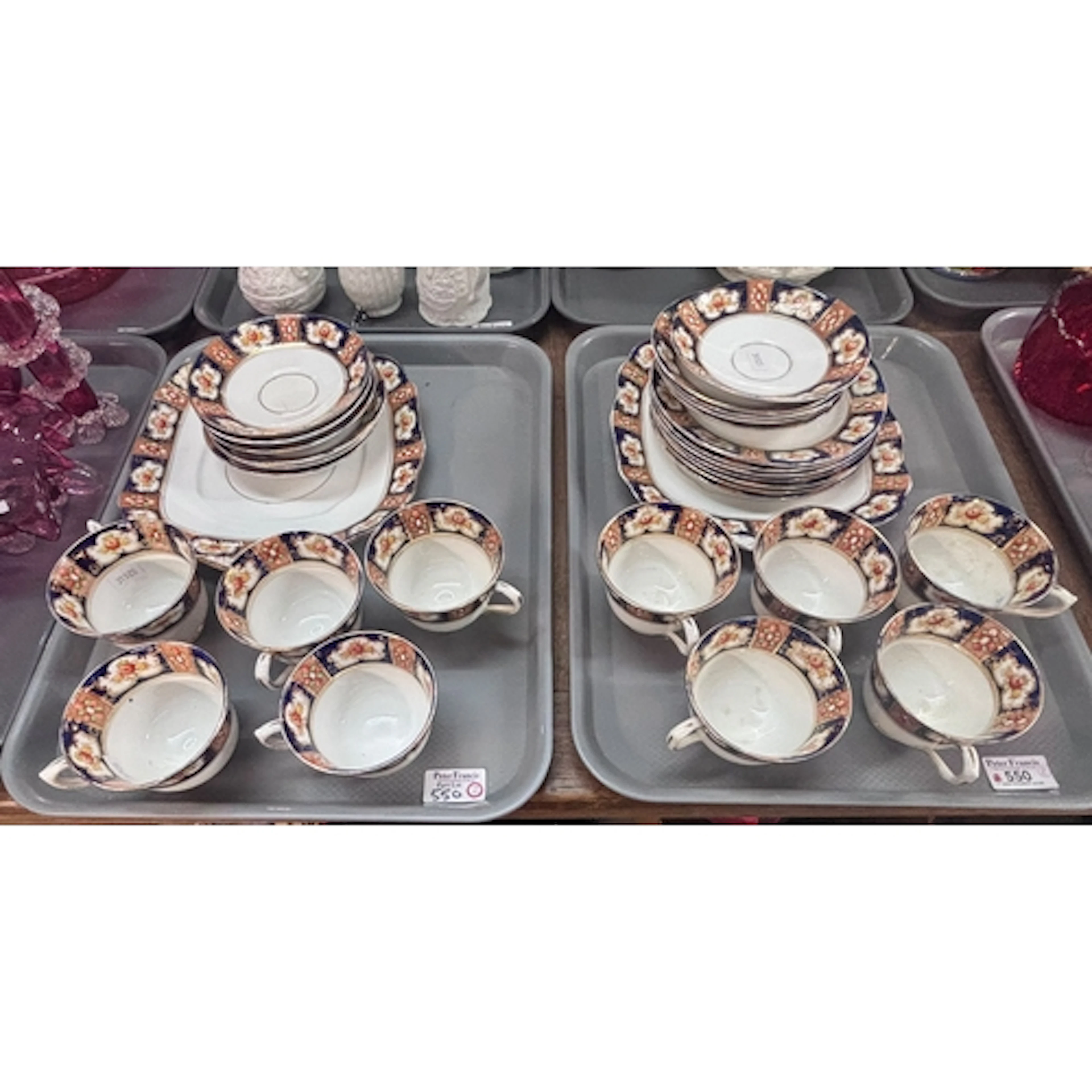 Two trays of early 20th century Royal Albert teaware. (2) (B...