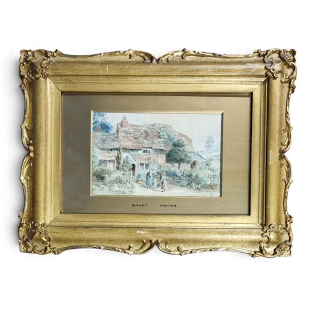 In the manner of Miles Birket Foster, a Watercolour of a you...