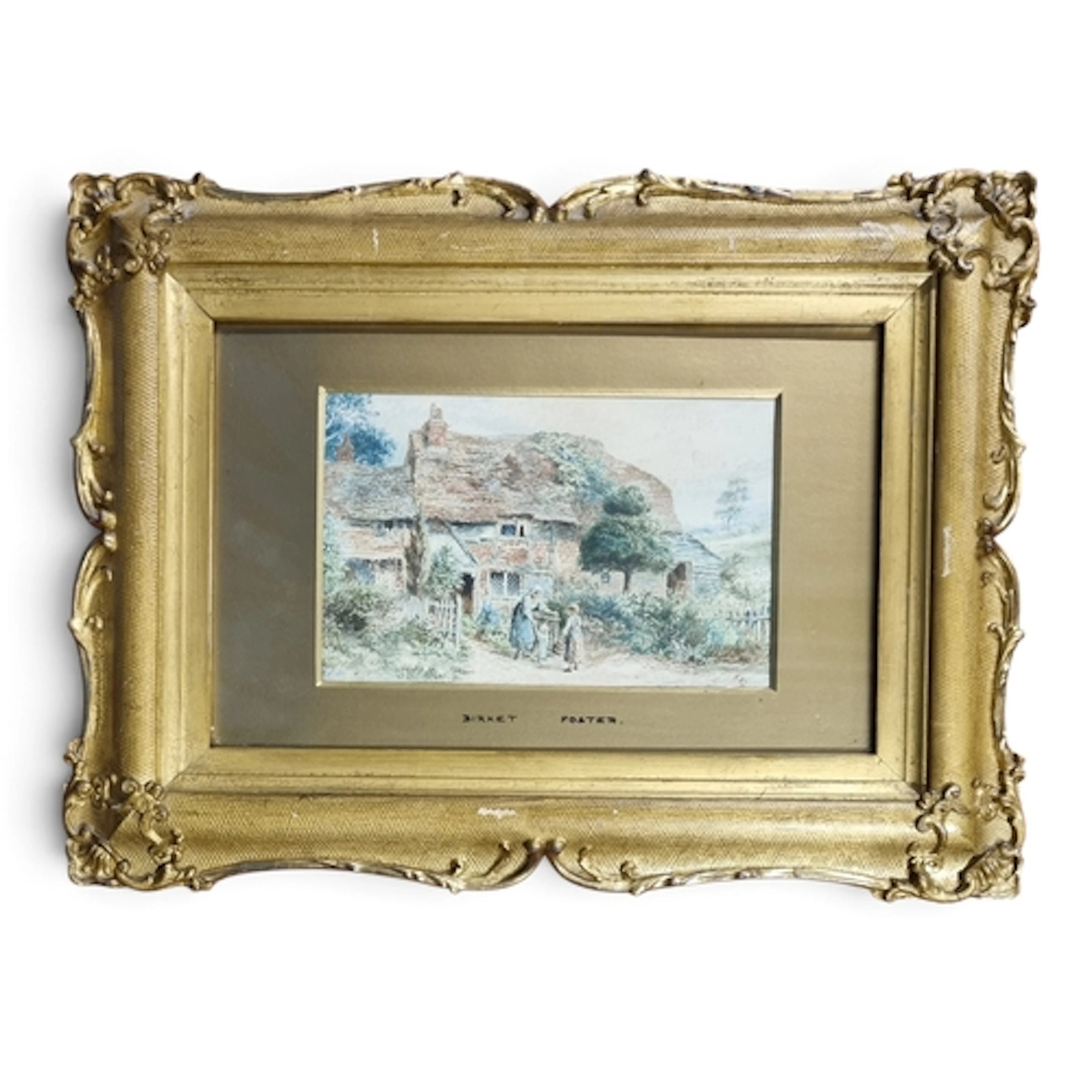 In the manner of Miles Birket Foster, a Watercolour of a you...