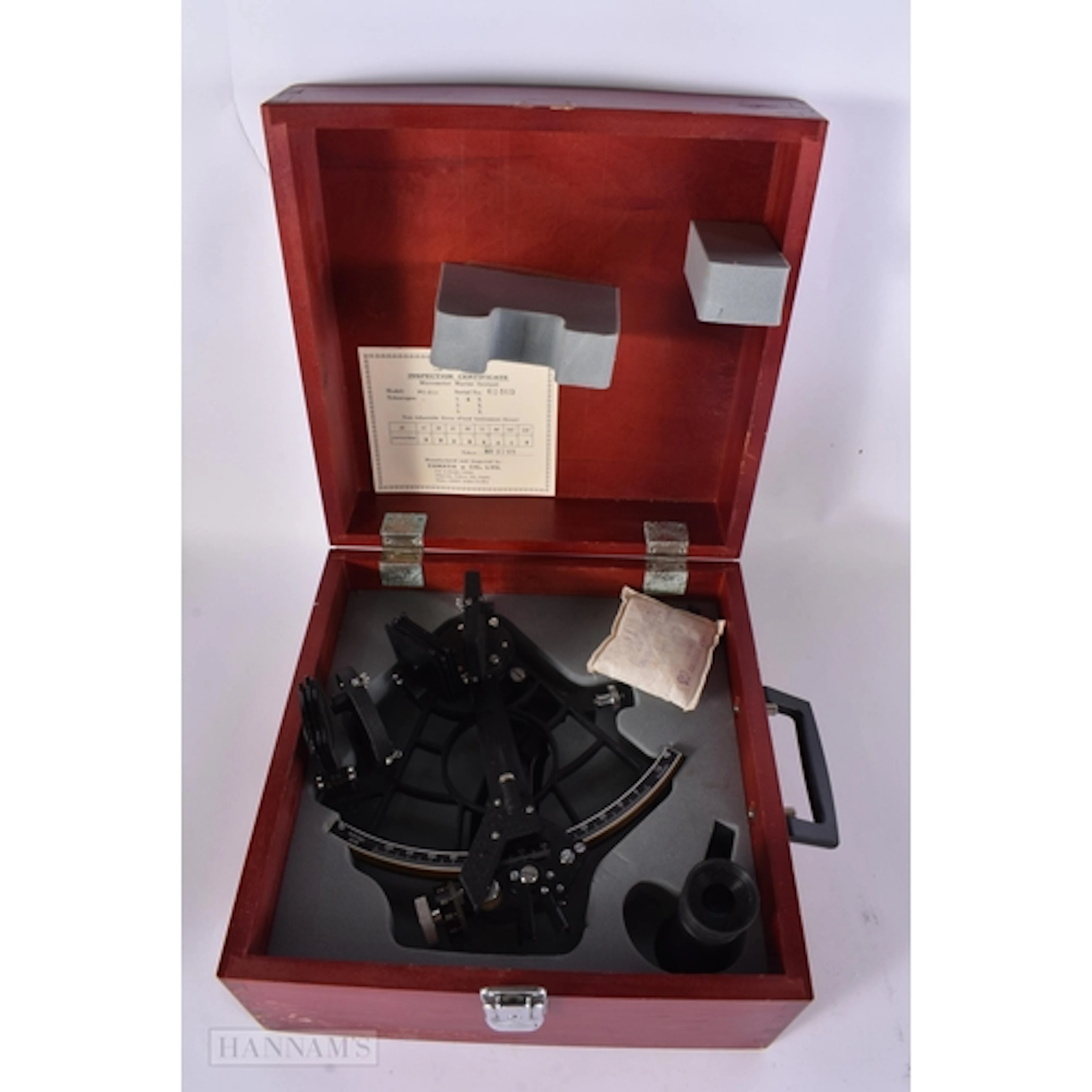 Vintage Tamaya Micrometer Marine Sextant W/ Wooden Box.