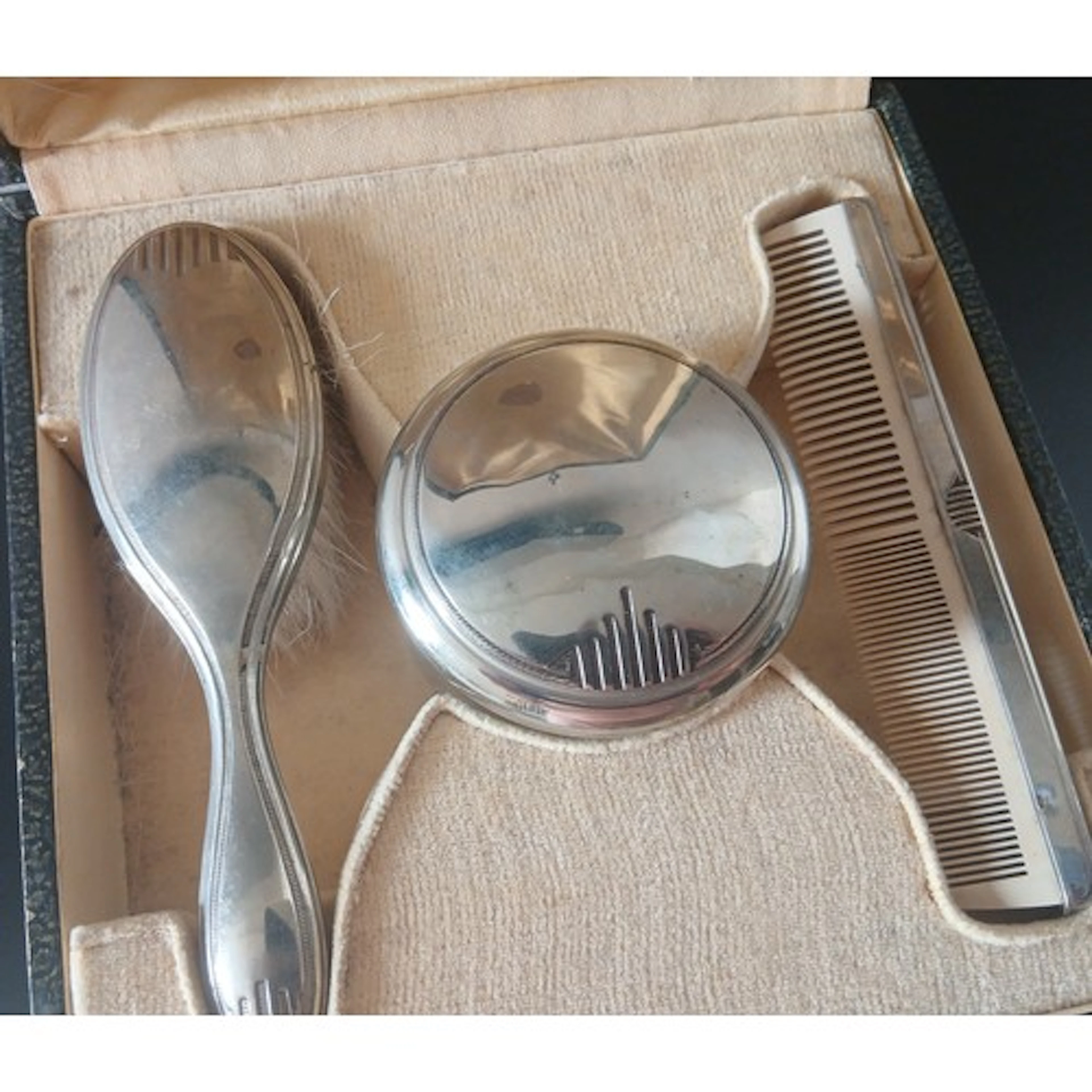 Three Part Silver Mounted Ladies Travelling Set Including Ja...