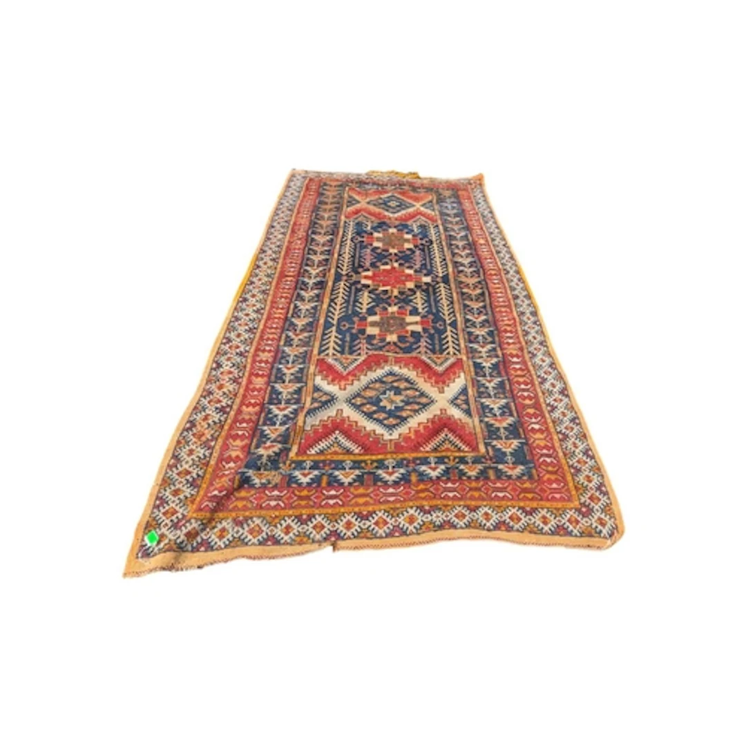 A large Anatolian Turkish woven wool floor carpet rug. The r...