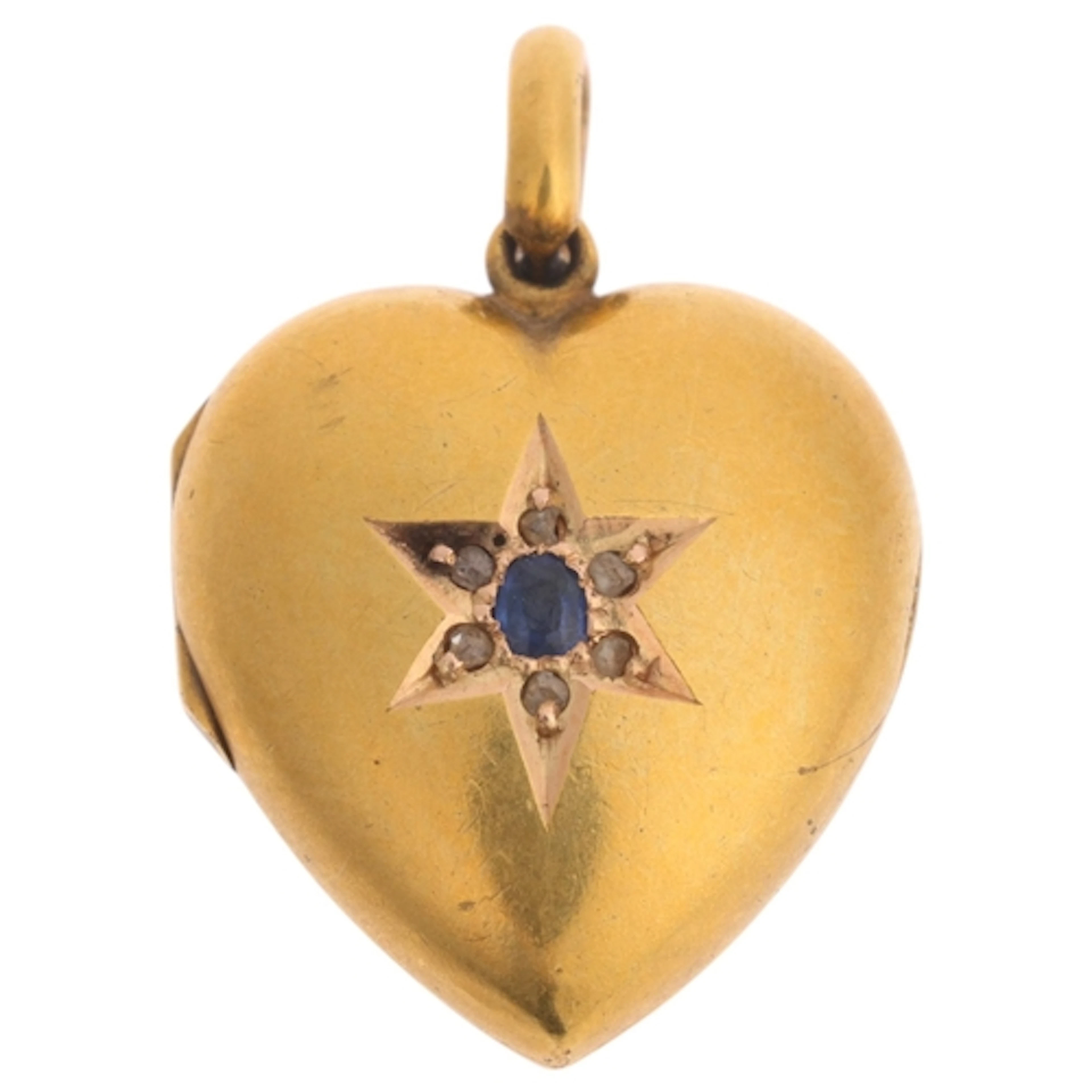 An Antique Victorian 15ct gold heart locket pendant, circa 1...