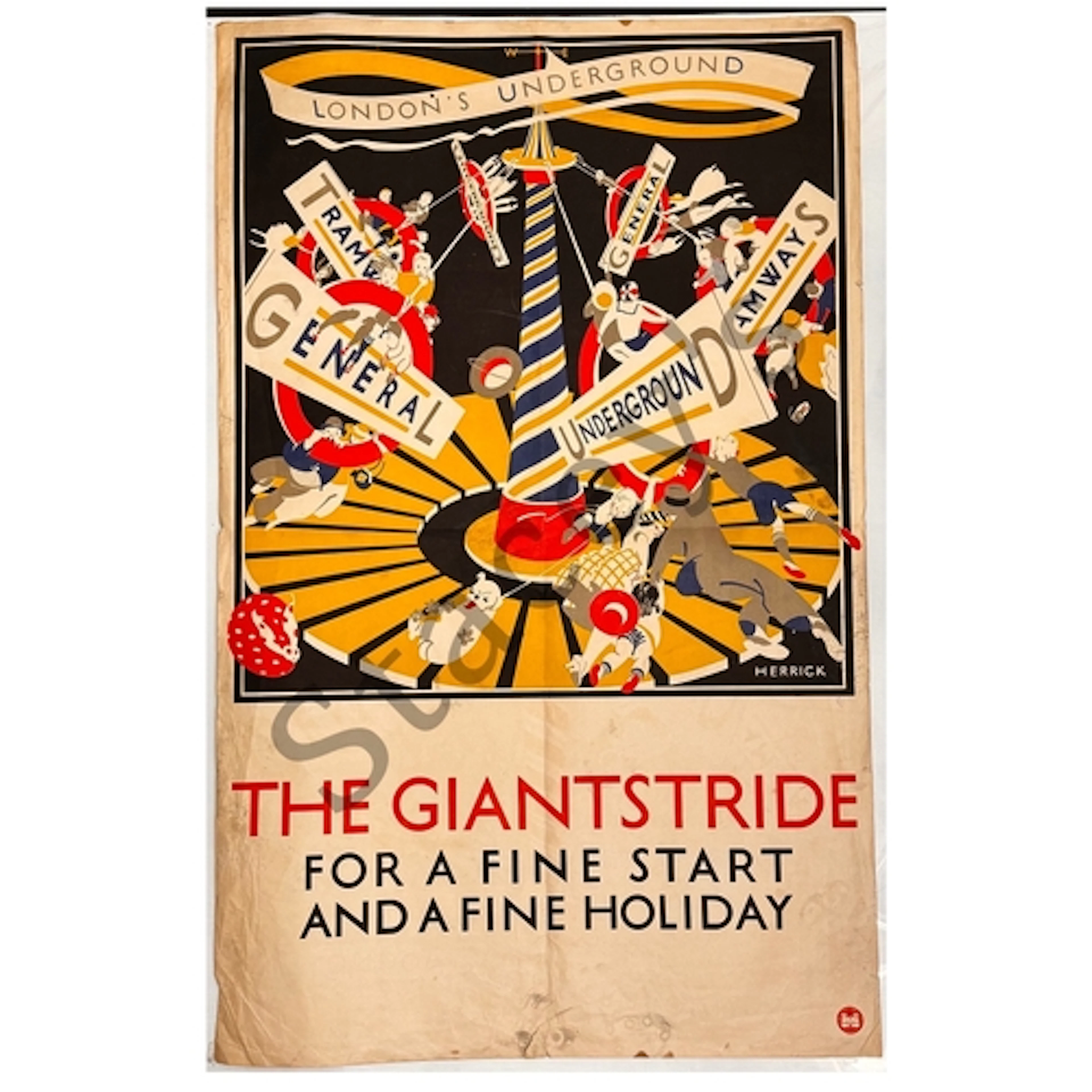 An Original London Underground poster, The giant stride, For...
