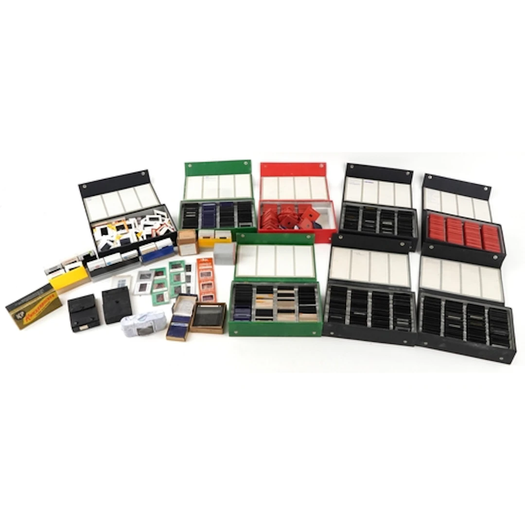 Extensive collection of camera slides and negatives from aro...