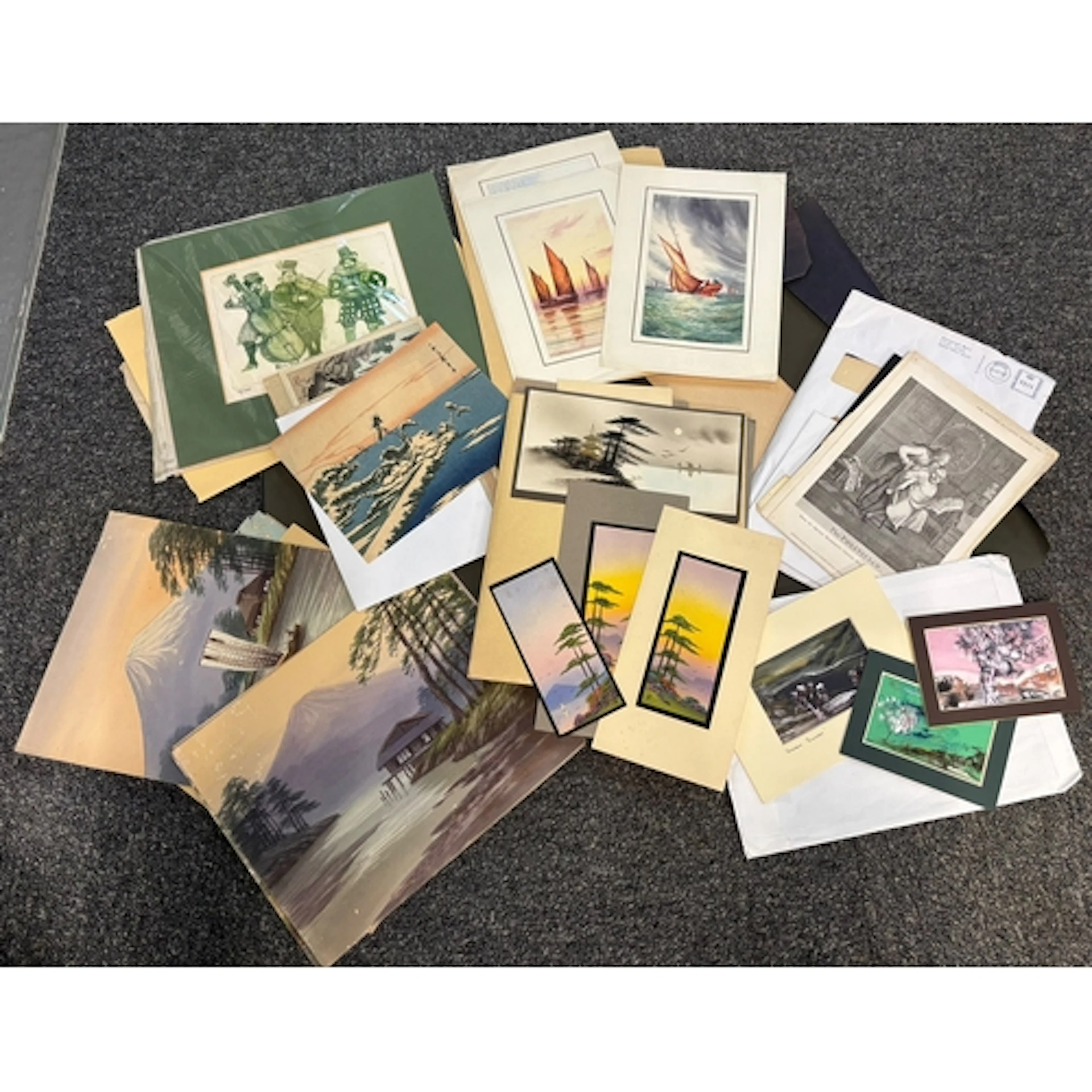 Small folio of assorted prints and pictures to include: Orie...