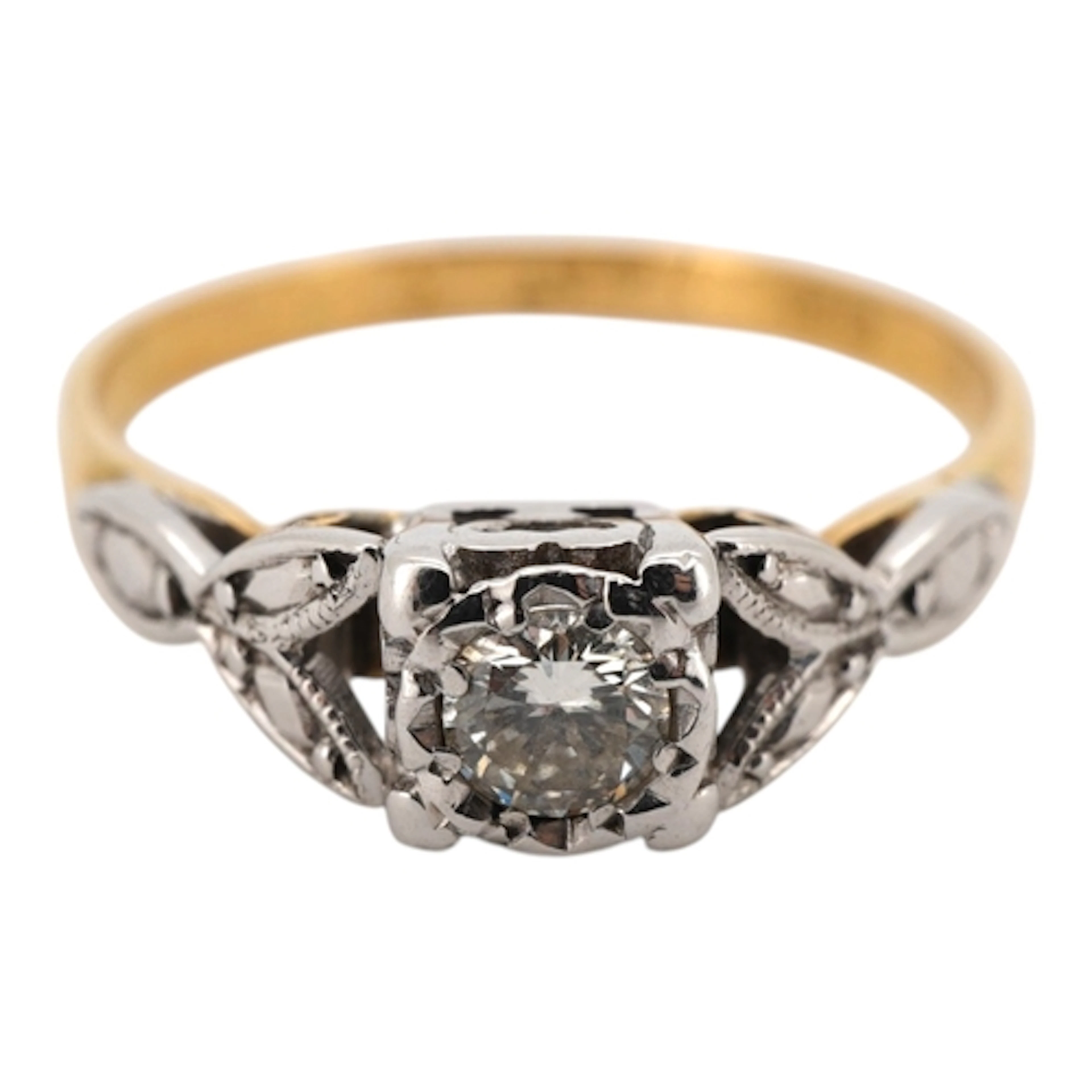 A diamond ring, set with a brilliant-cut diamond weighing ap...