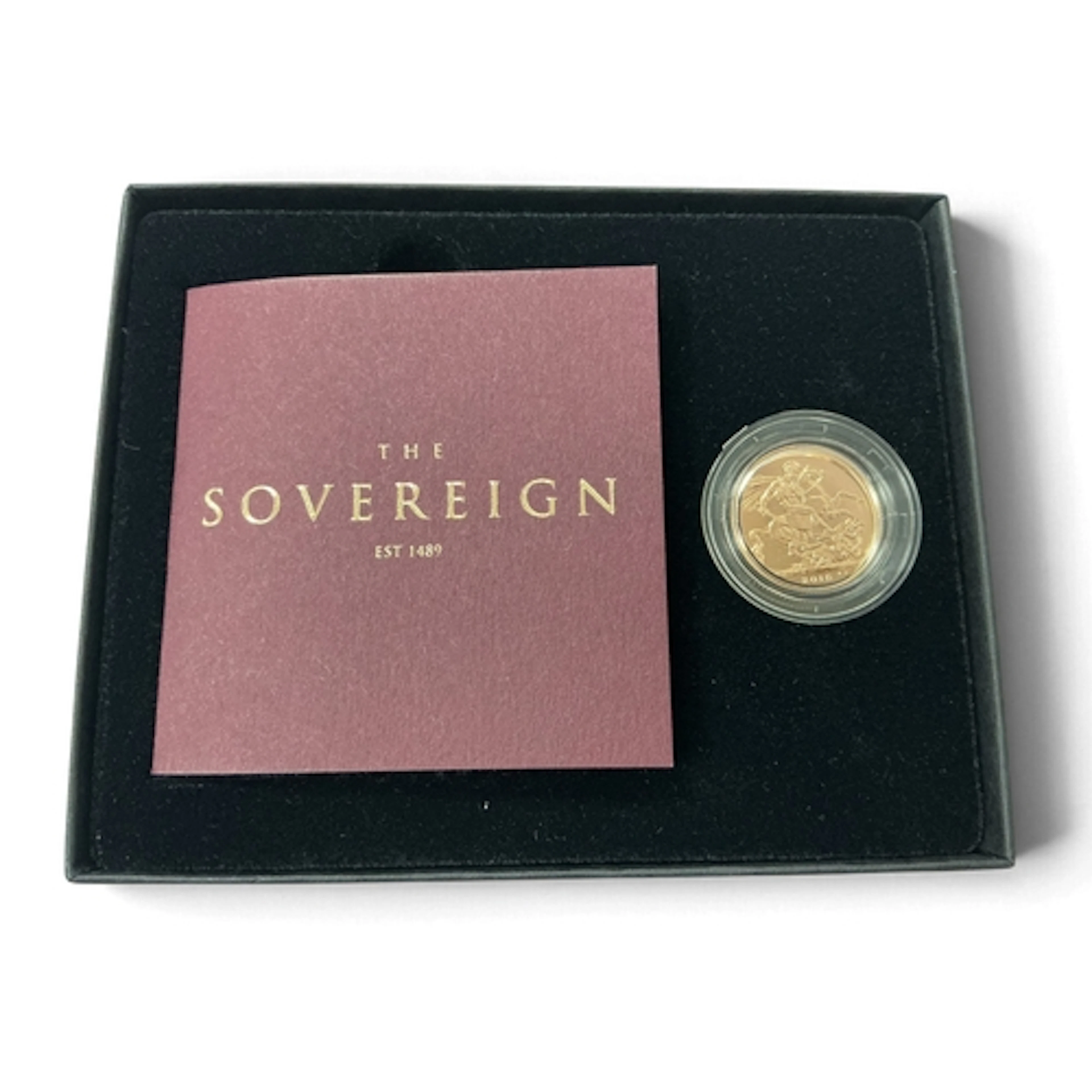 2016 Royal Mint Bunc Gold Sovereign, cased with a certificat...