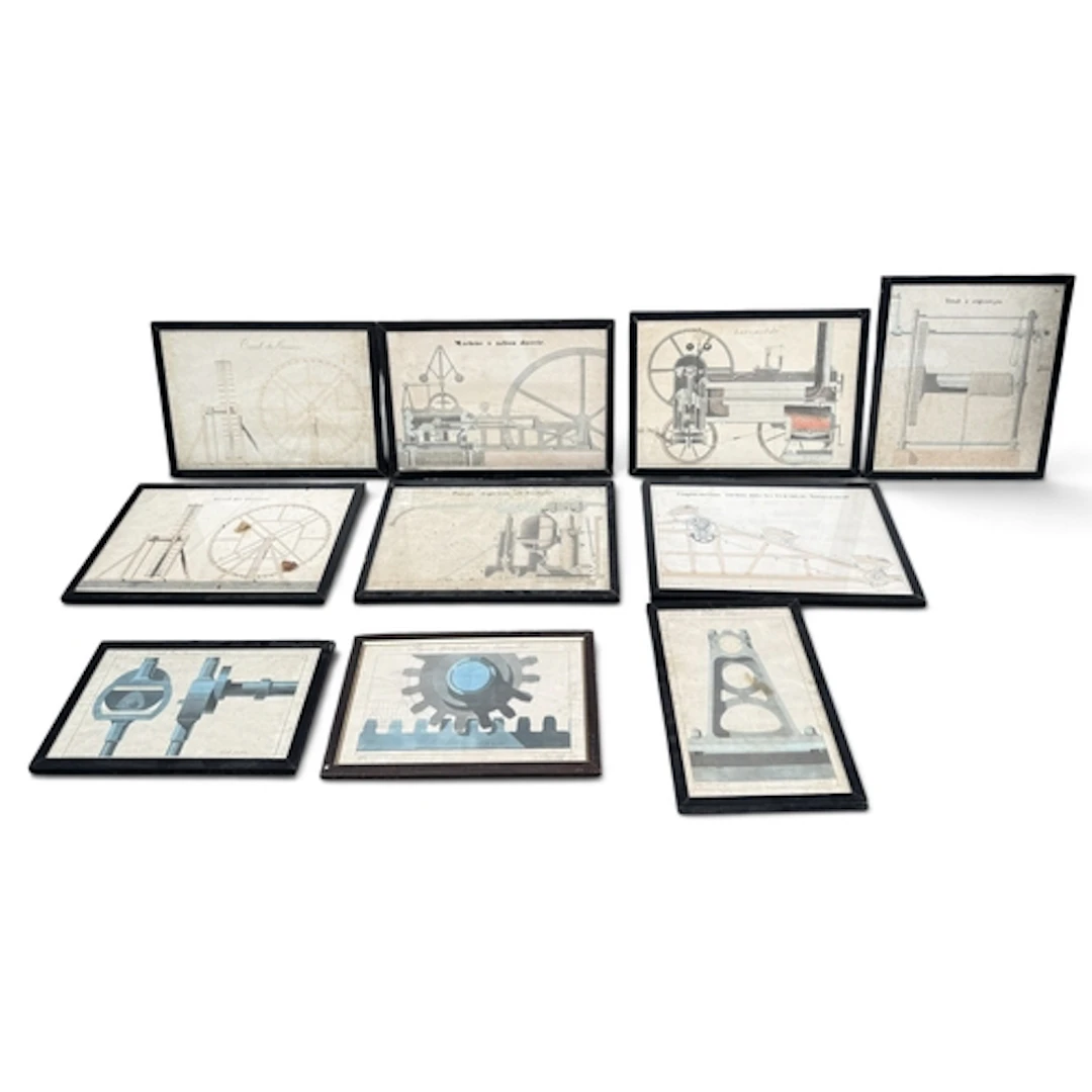 A GROUP OF TEN 19TH CENTURY HAND COLOURED LOCOMOTIVE PRINTS/...