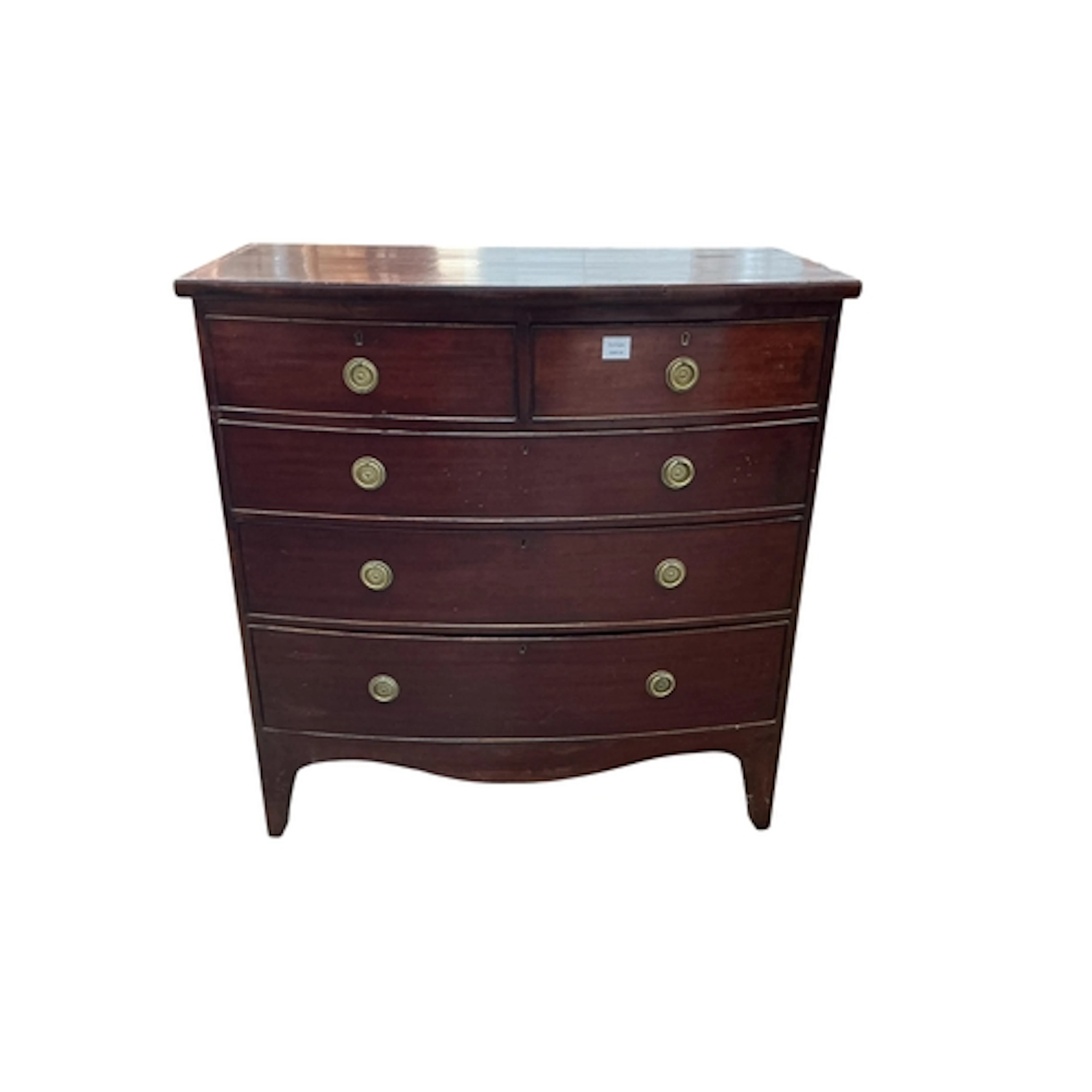 A Regency mahogany bowfront chest, width 101cm, depth 49cm, ...