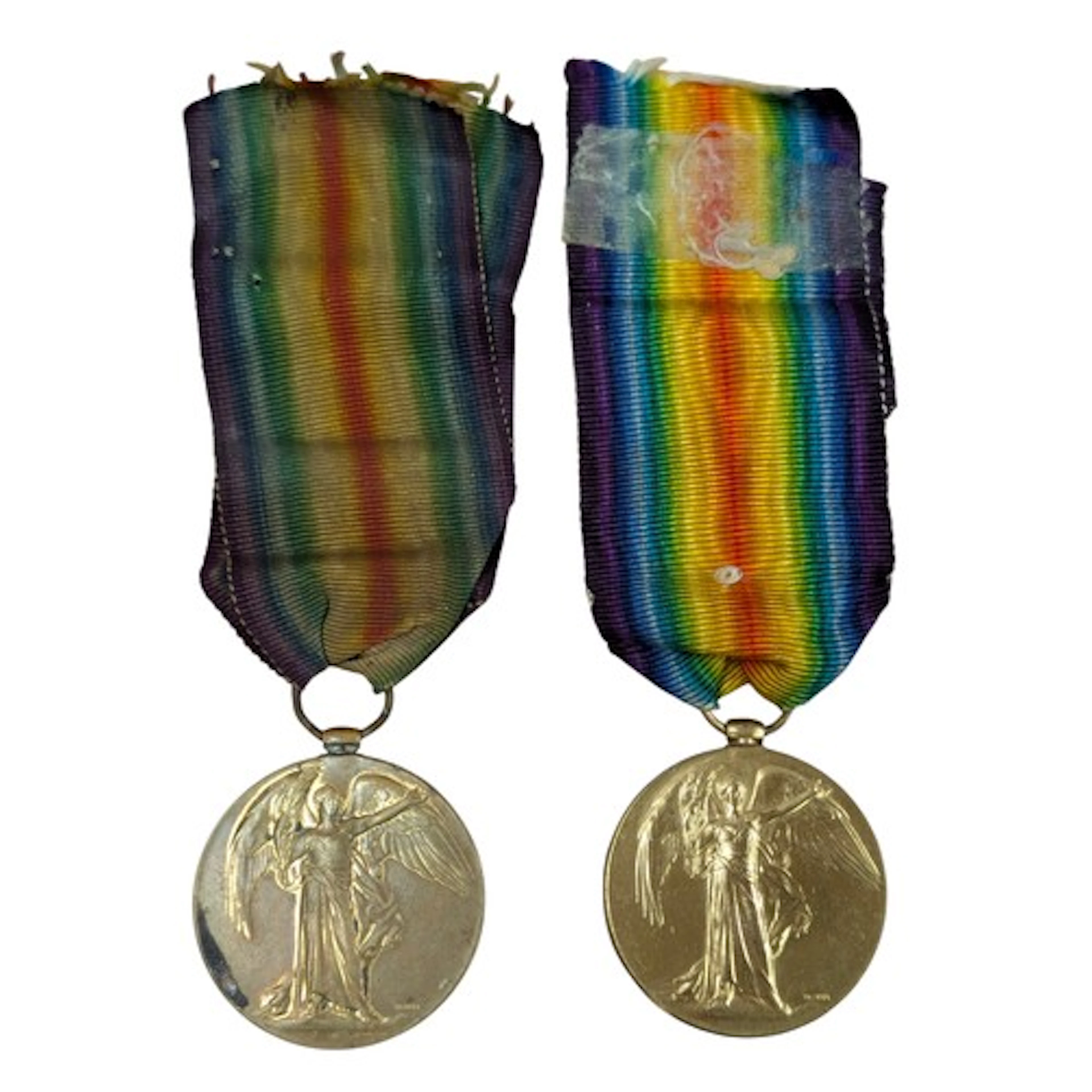 A quantity of two WW1 British Victory Medals, the first to D...