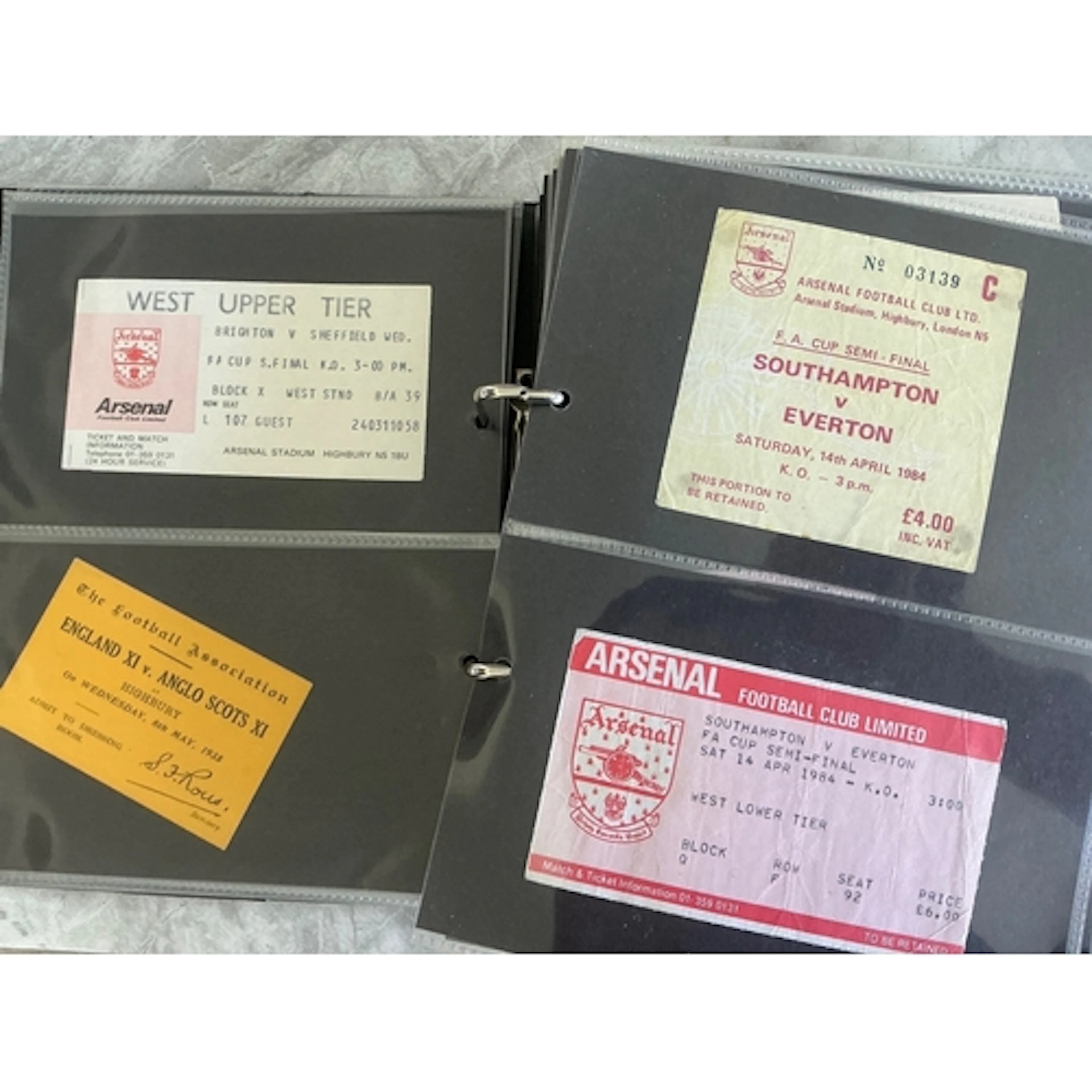 Arsenal + Highbury Football Match Ticket Folder: Must view t...