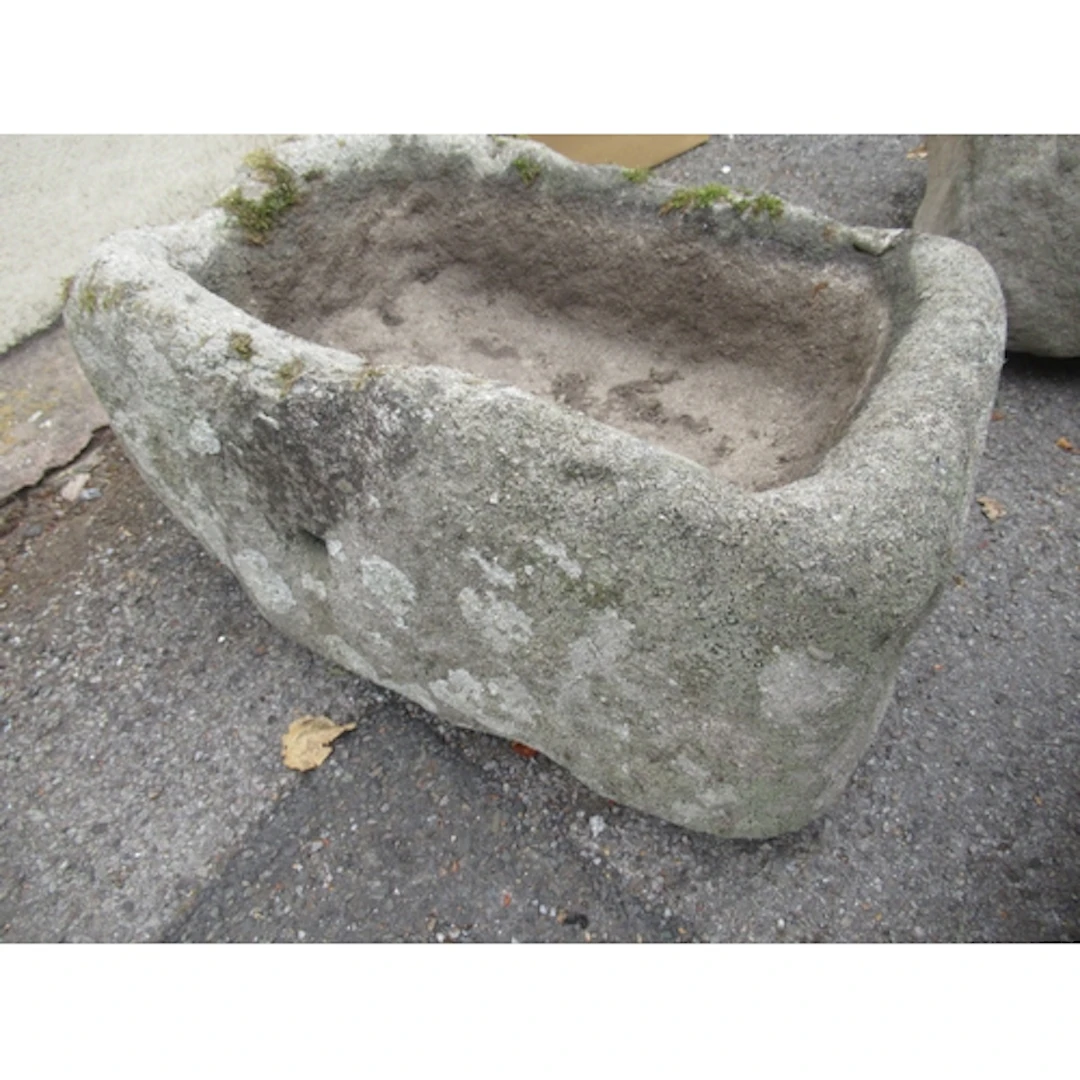 Antique rectangular stone trough, 58 x 38cm