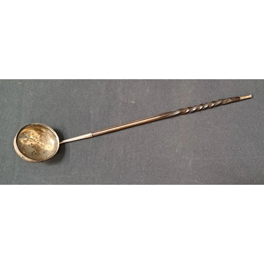 GEORGE IV SILVER TODDY LADLE with twisted baleen handle, the...