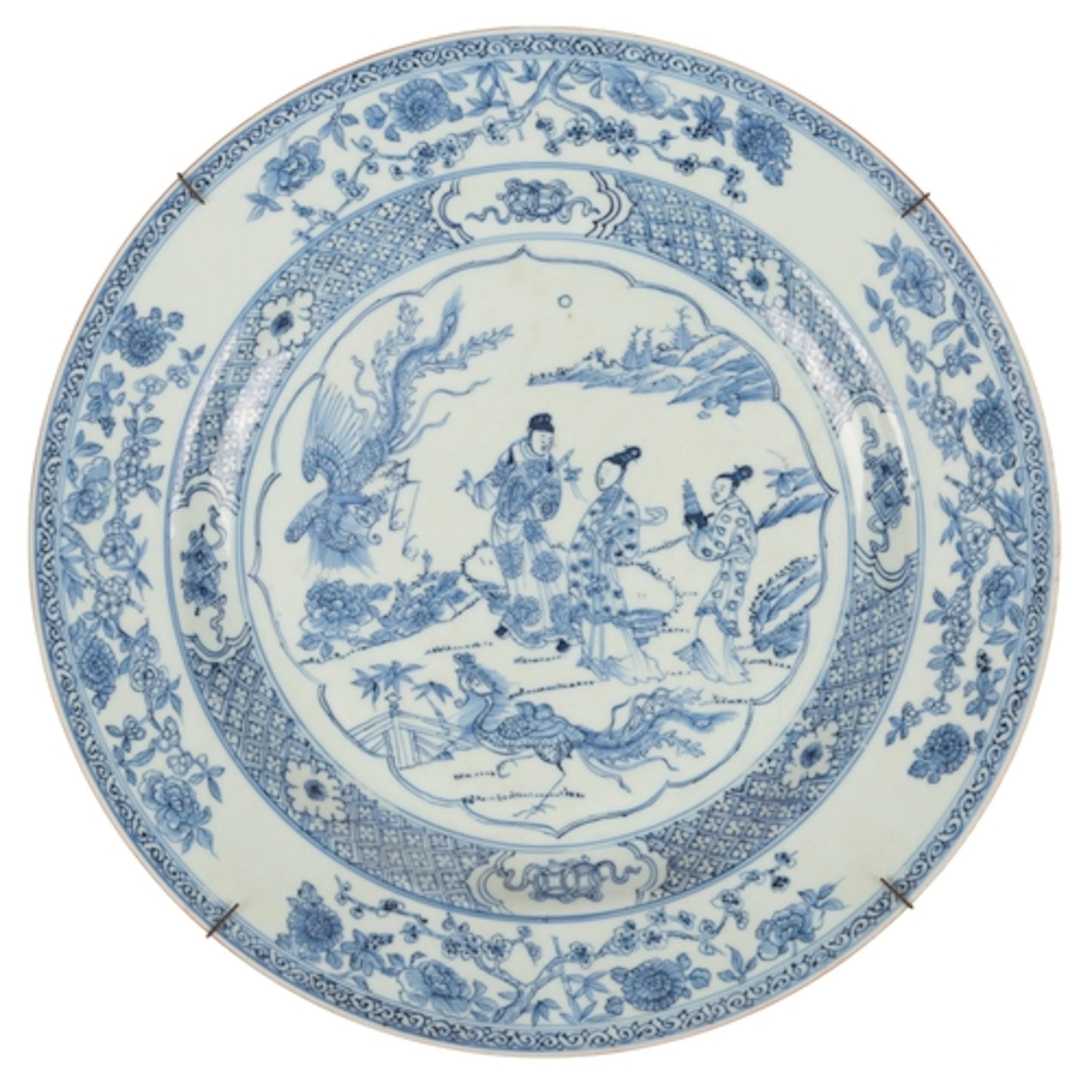 A Chinese blue and white 'immortals' dish, Yongzheng period,...