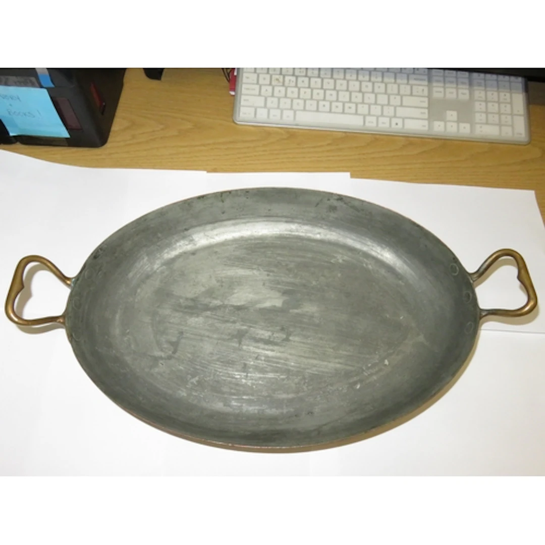 Vintage copper two handled pan